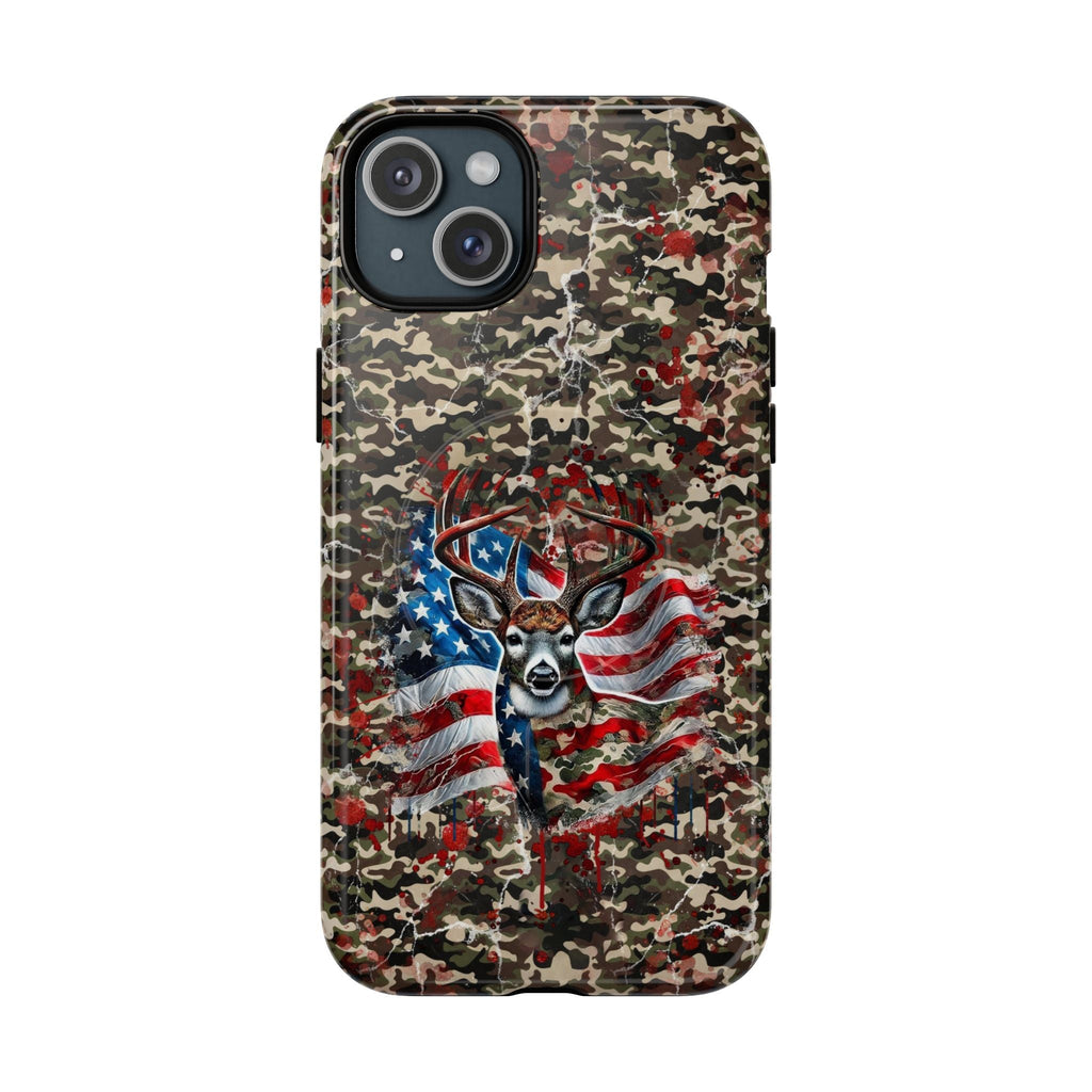 STARS AND STRIPES DEER HUNTING MAGNETIC PHONE CASE - TLHG1905264