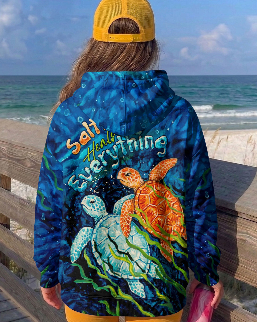 SALTWATER HEALS EVERYTHING TURTLE ALL OVER PRINT  - TLTW2204263