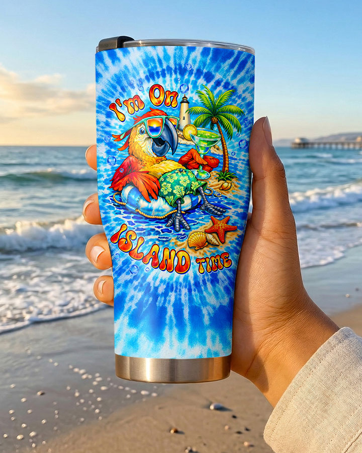 I'M ON ISLAND TIME PARROT SWIRL TUMBLER    - TLTW1304261
