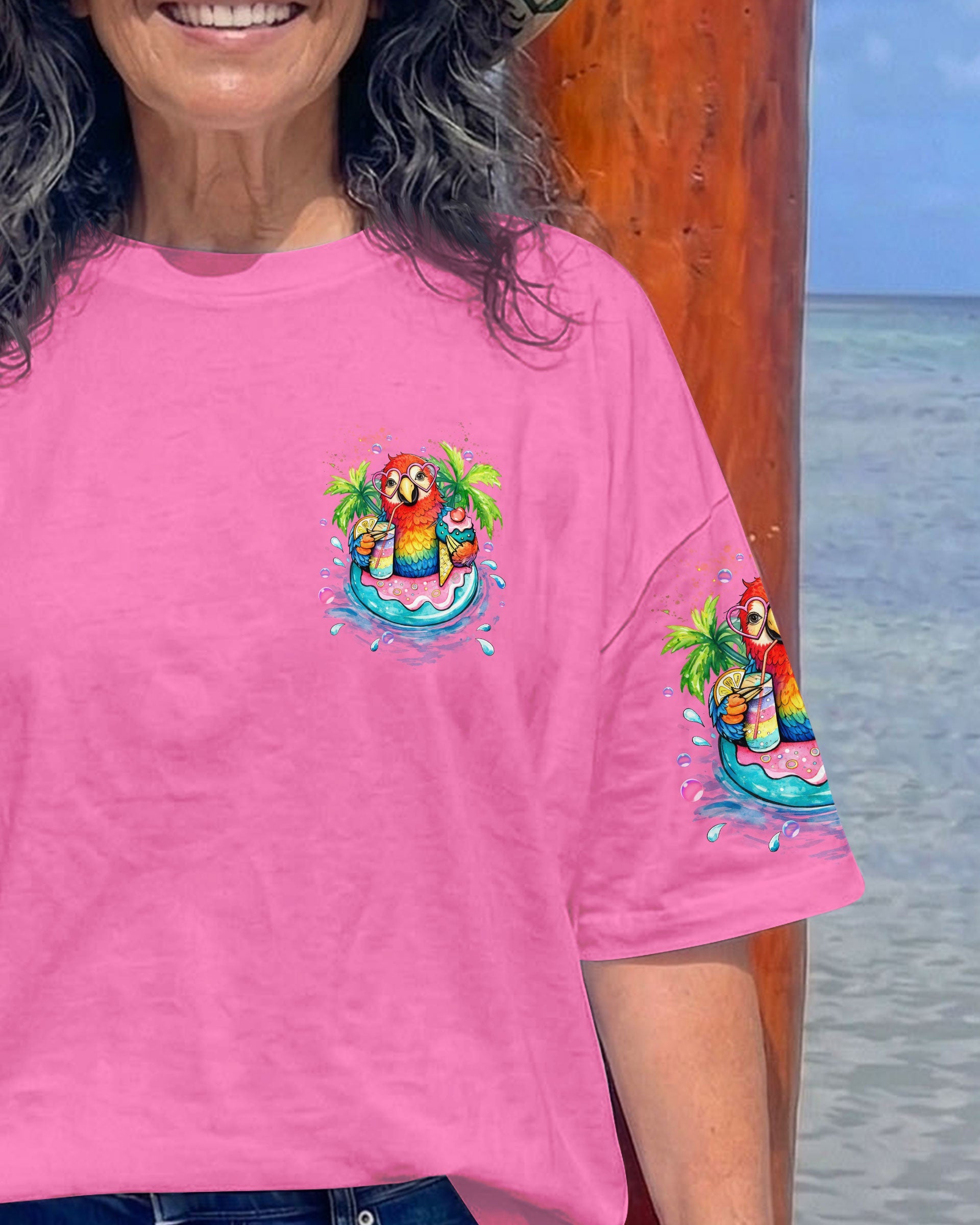 DON'T WORRY BEACH HAPPY PARROT ALL OVER PRINT - TLTW1504261