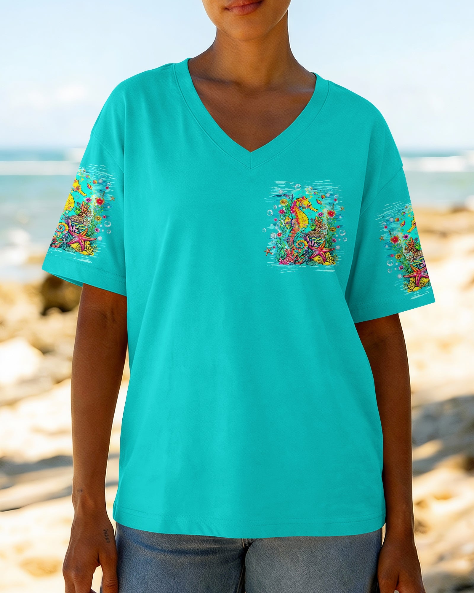 SMELL THE SEA FEEL THE BREEZE SEAHORSE  ALL OVER PRINT - TLHG1206262
