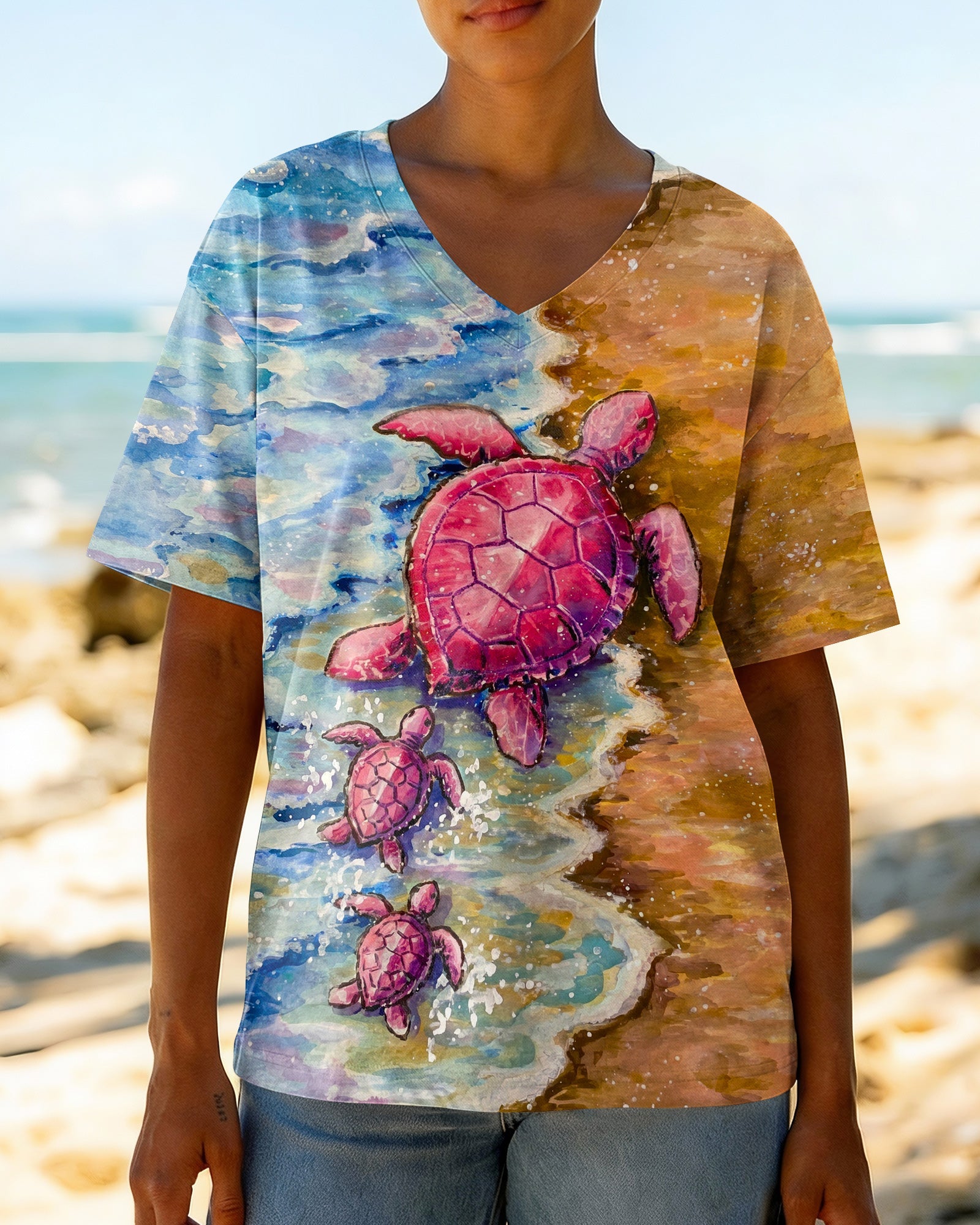 TURTLE SANDY BEACH ALL OVER PRINT  - TLNO0406262