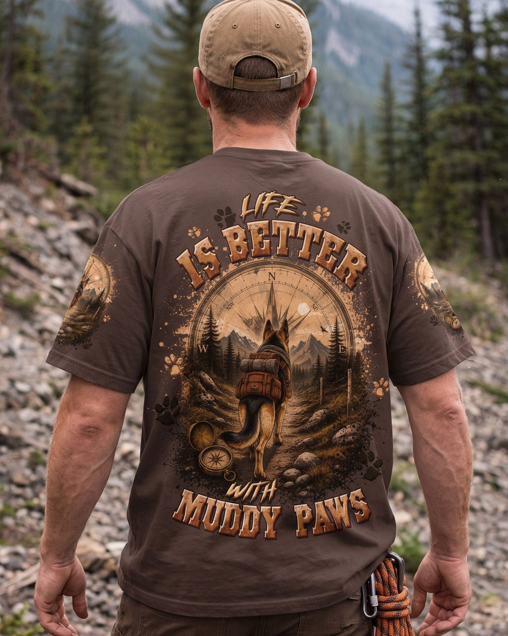 LIFE IS BETTER WITH MUDDY PAWS GERMAN SHEPHERD DOG ALL OVER PRINT - TLTW0607262