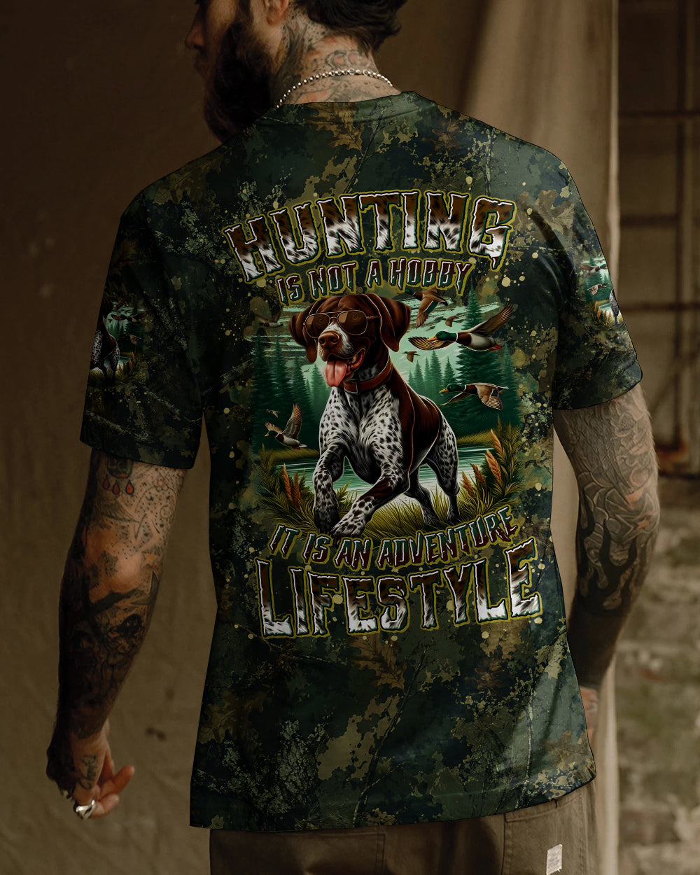 HUNTING IS NOT A HOBBY GERMAN SHORTHAIRED POINTER DOG ALL OVER PRINT - TYLN2905261