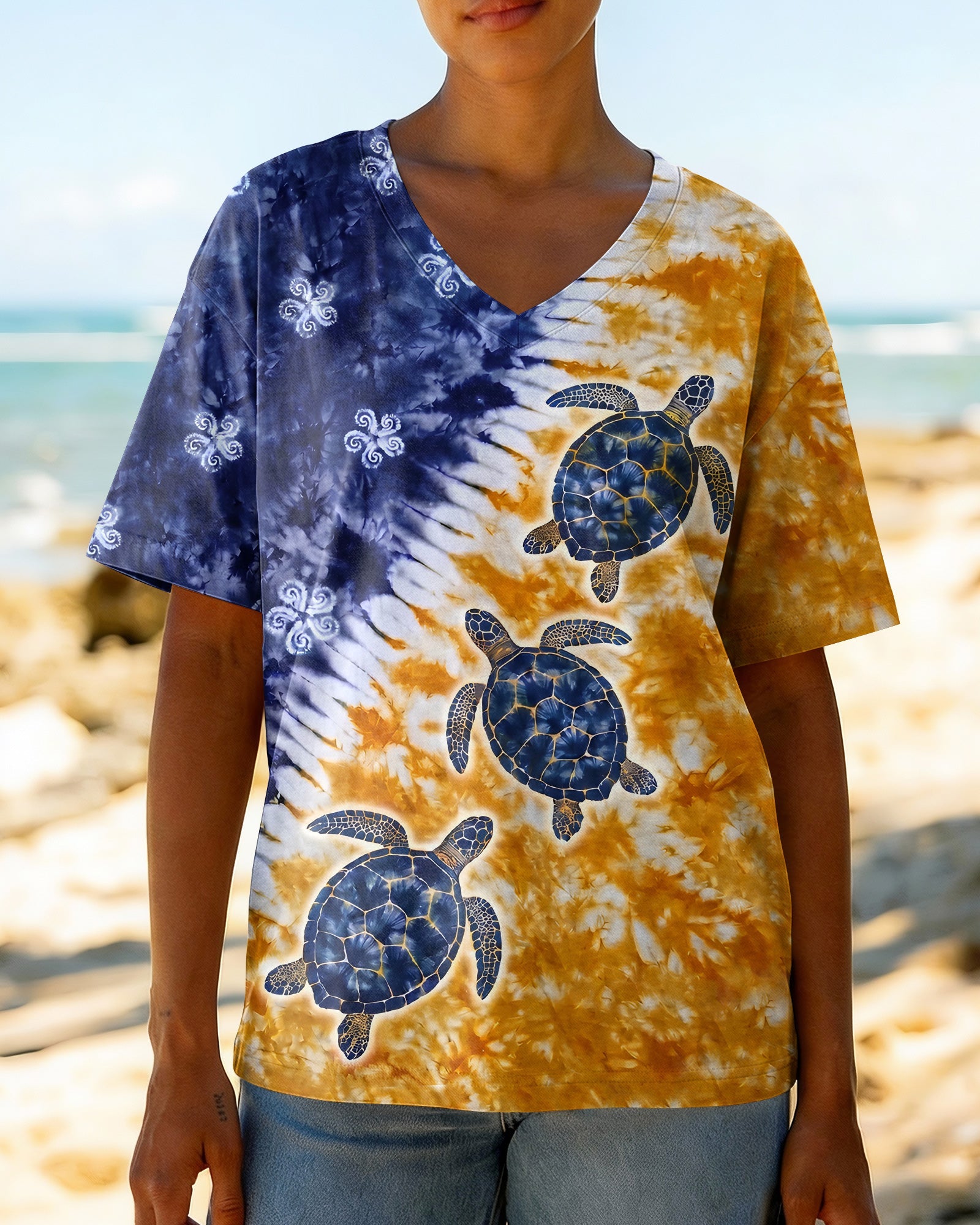 SUNLIT SEA TURTLE DRIFT ALL OVER PRINT - TYPQ0307263