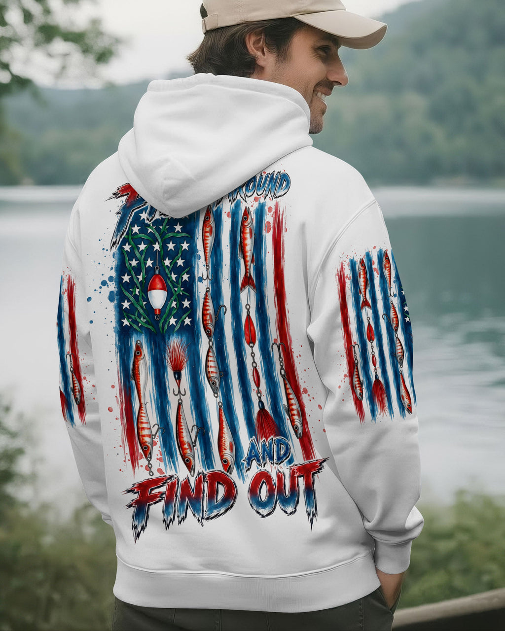 FISH AROUND AND FIND OUT FISHING ALL OVER PRINT - TLTW0106263