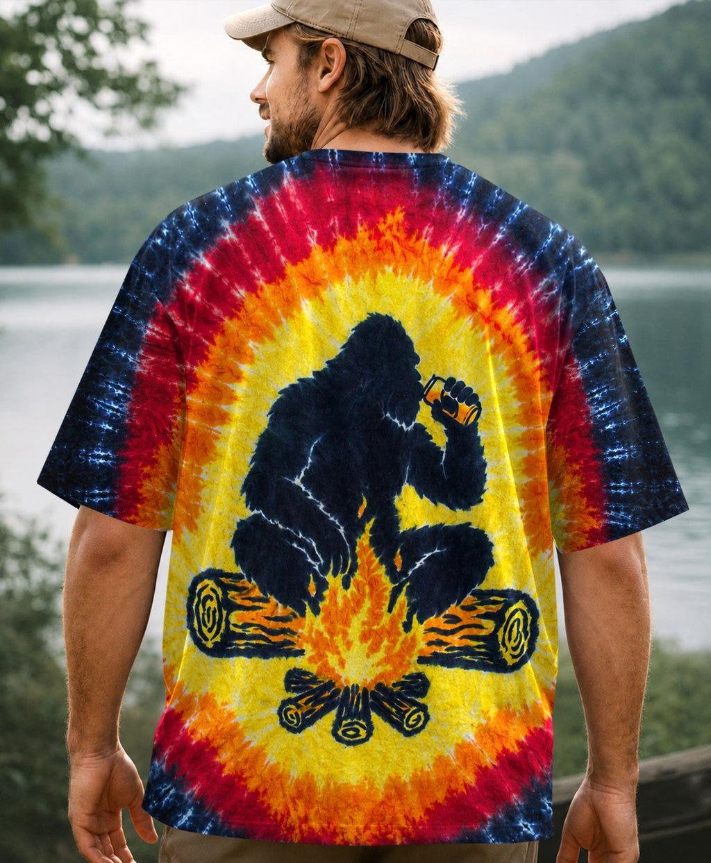 BIGFOOT CAMPFIRE BURST PATTERN ALL OVER PRINT  - TLHN1706263