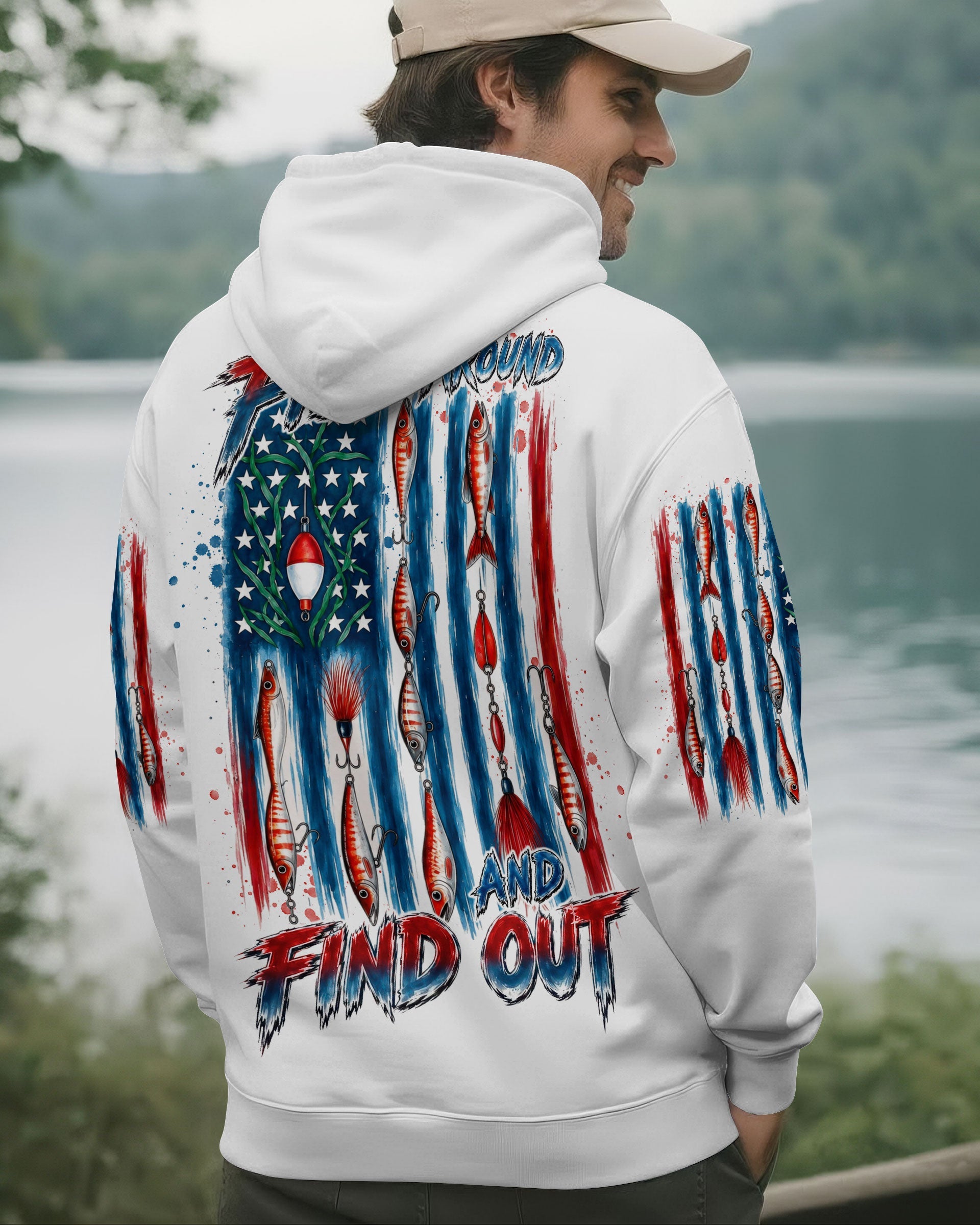 FISH AROUND AND FIND OUT FISHING ALL OVER PRINT - TLTW0106263