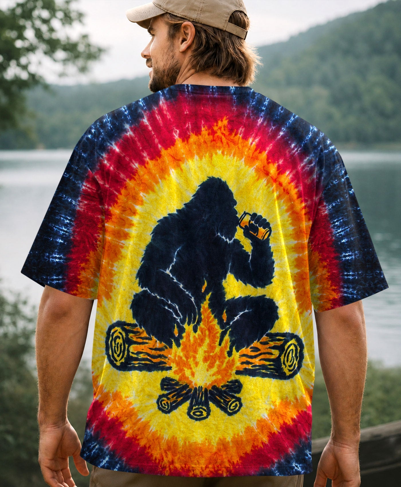 BIGFOOT CAMPFIRE BURST PATTERN ALL OVER PRINT  - TLHN1706263