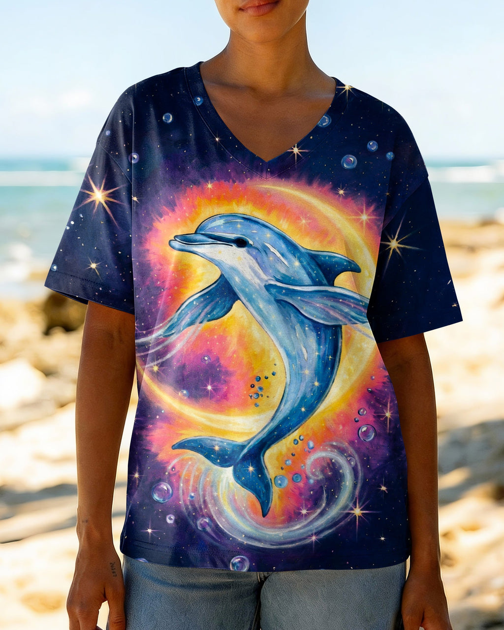 COSMIC MOON DOLPHIN GALAXY ALL OVER PRINT - RI1105263