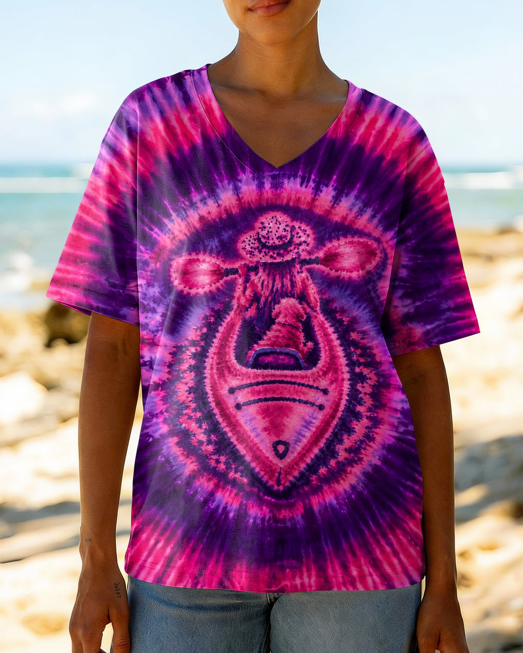 KAYAK GIRL WITH DOG BURST ALL OVER PRINT - TLNO0207265