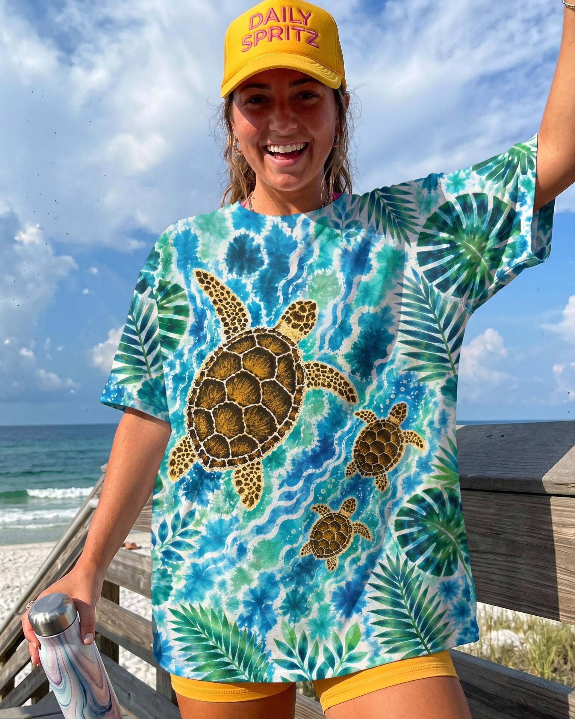 TROPICAL TURTLES VIBRANT OCEAN ALL OVER PRINT  - TLTW2406261