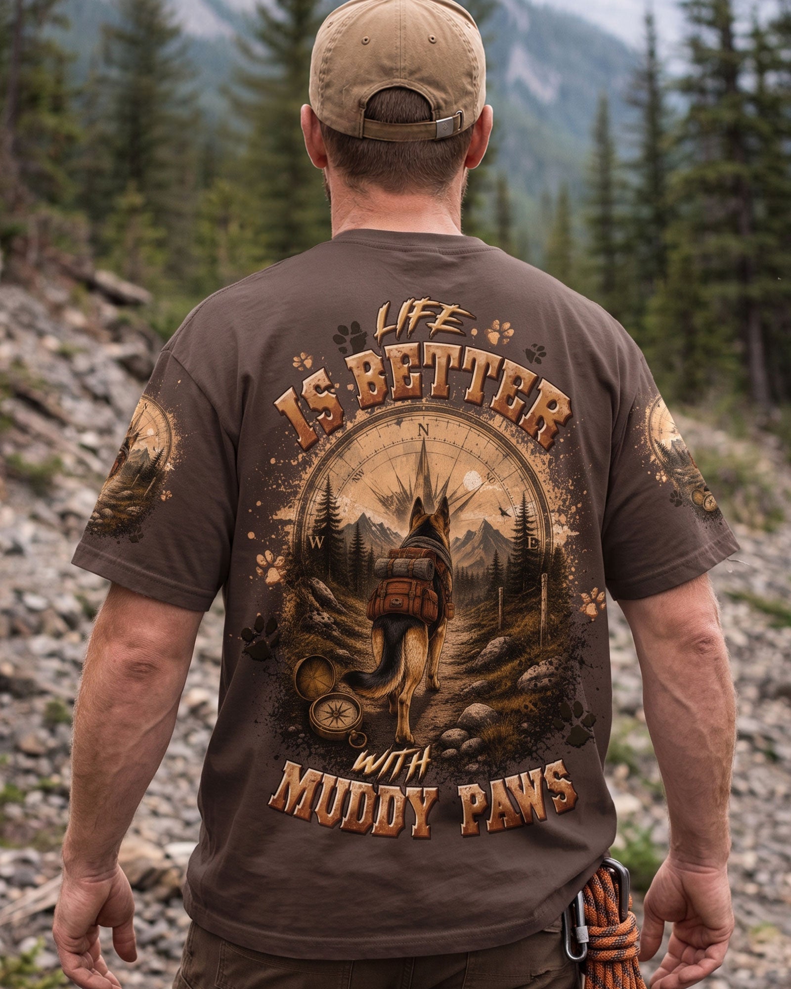 LIFE IS BETTER WITH MUDDY PAWS GERMAN SHEPHERD DOG ALL OVER PRINT - TLTW0607262