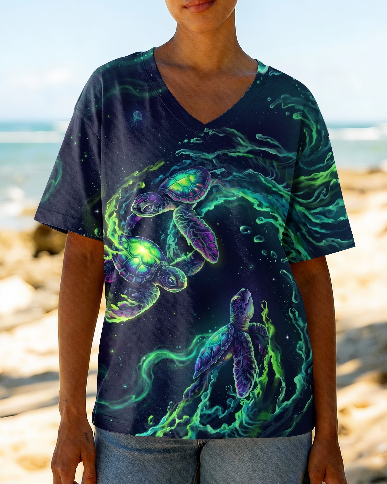 THREE TURTLES OF THE COSMIC TIDE ALL OVER PRINT - TLHN1707263