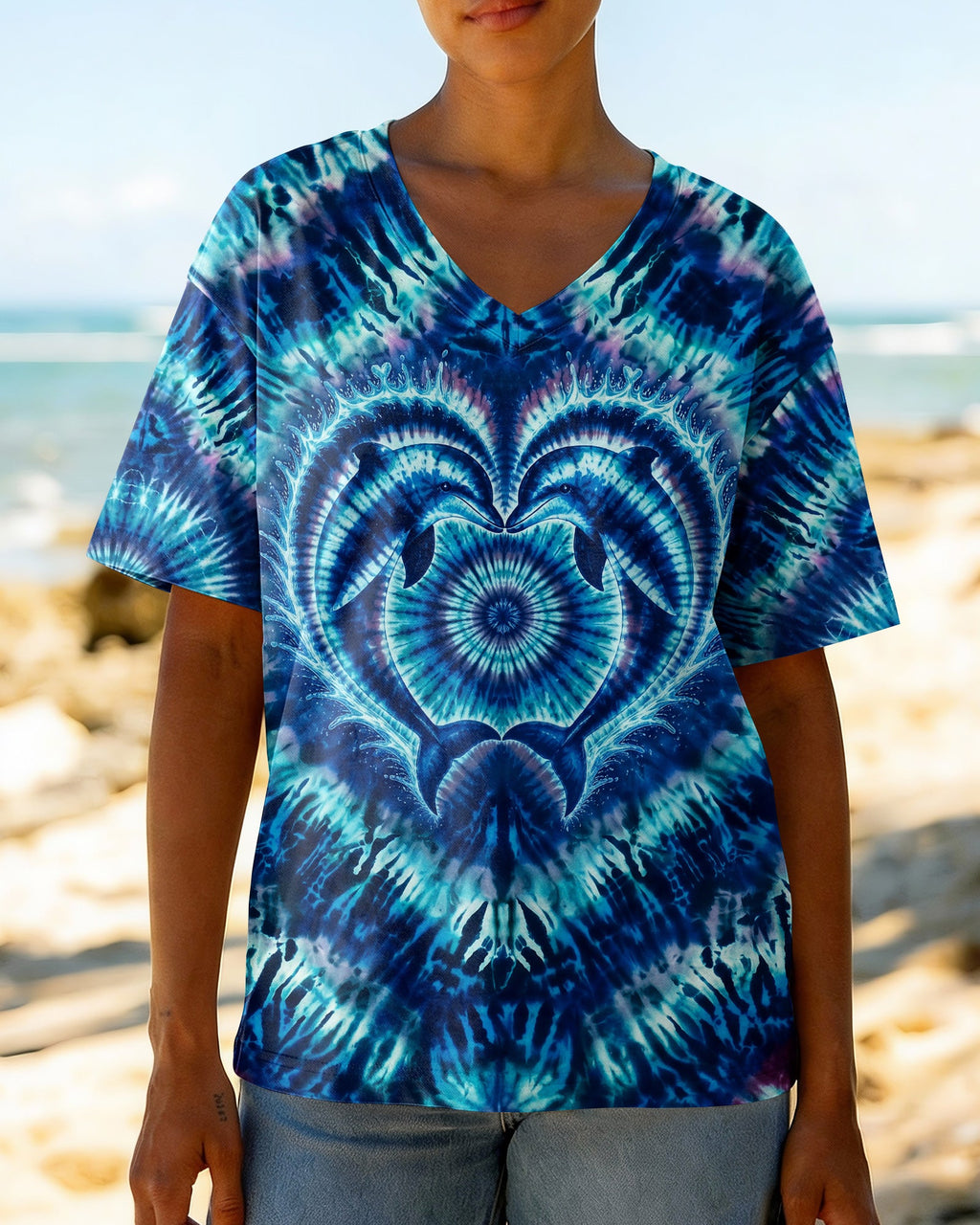 DOLPHIN HEART SWIRL ALL OVER PRINT - KMTM0505261