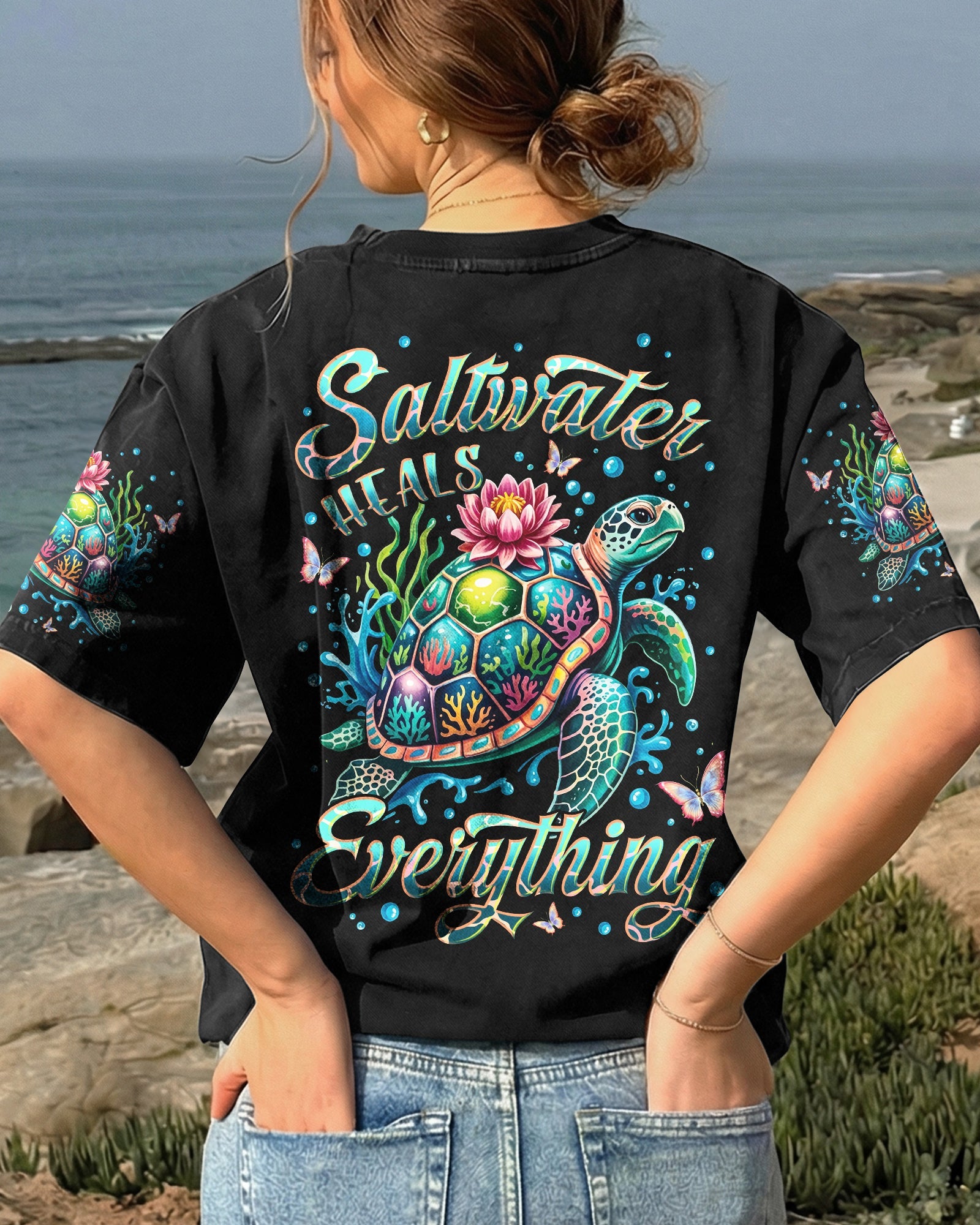 SALTWATER HEALS EVERYTHING TURTLE ALL OVER PRINT - TYLN1506262