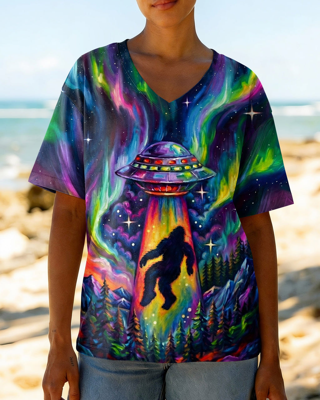 BELIEVE BIGFOOT UFO ABDUCTION ALL OVER PRINT - RI1305261
