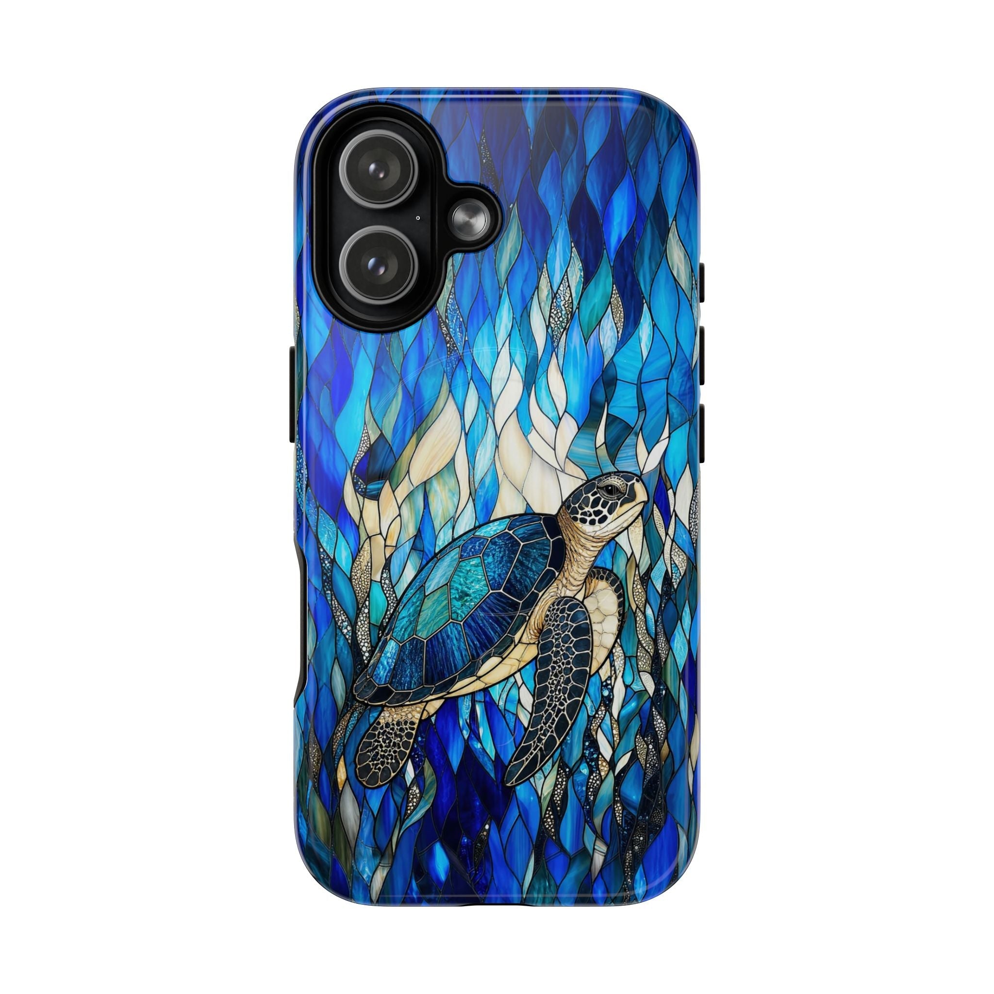 SEA TURTLE SWIMMING STAINED GLASS MAGNETIC PHONE CASE  - TLNT0505261
