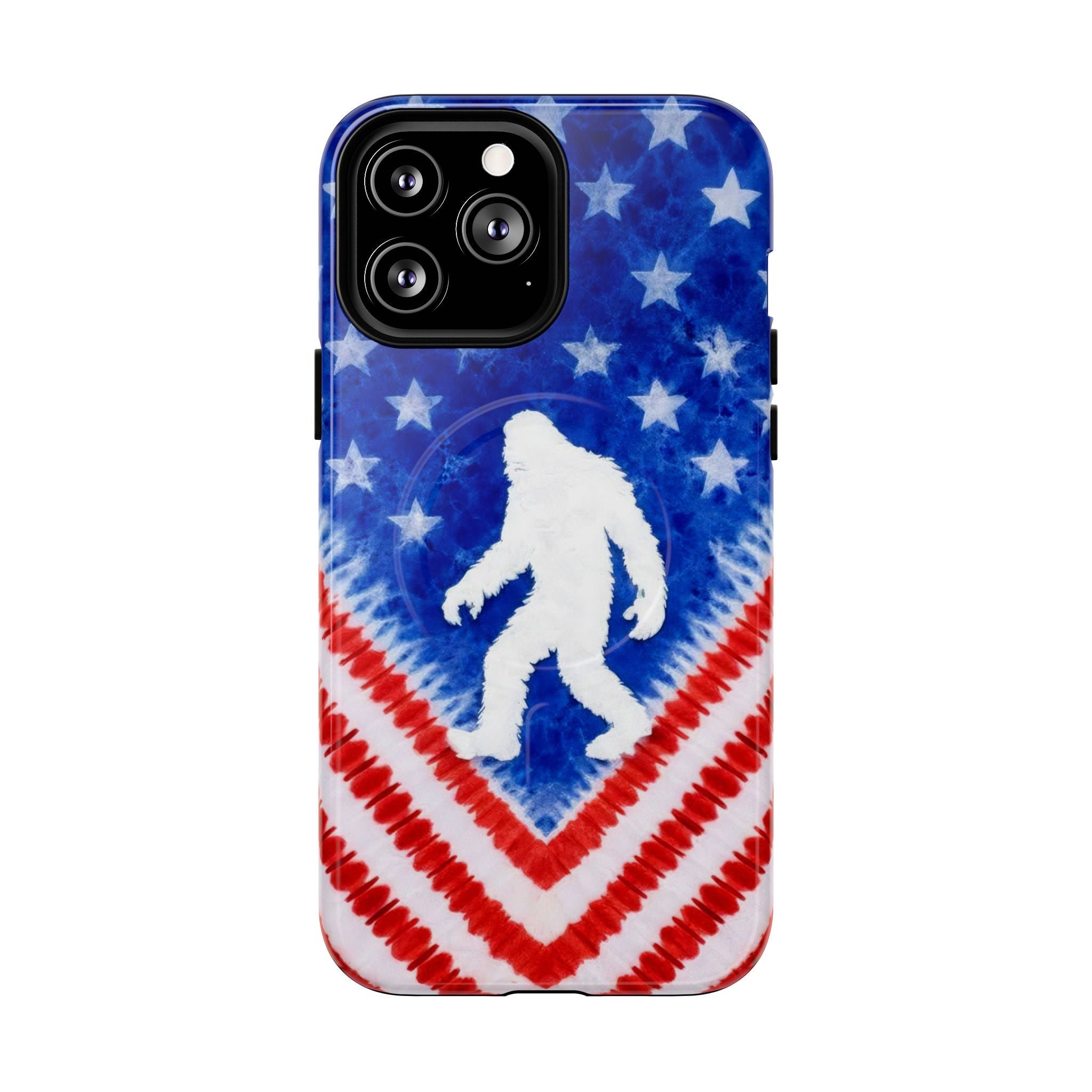 BIGFOOT FLAG RED WHITE & BLUE SWIRL MAGNETIC PHONE CASE  - TLTW2105265