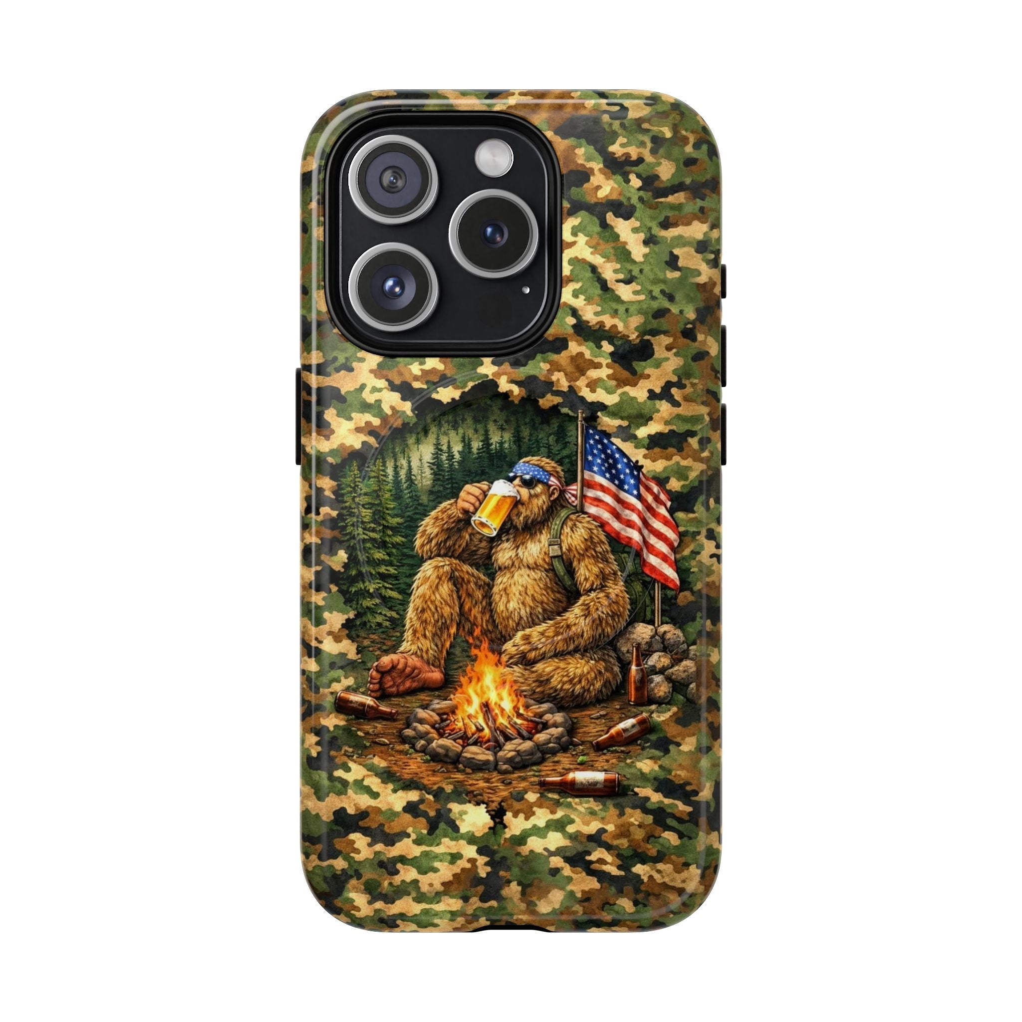 BIGFOOT CAMPFIRE CAMOUFLAGE MAGNETIC PHONE CASE   - TLHN1604264