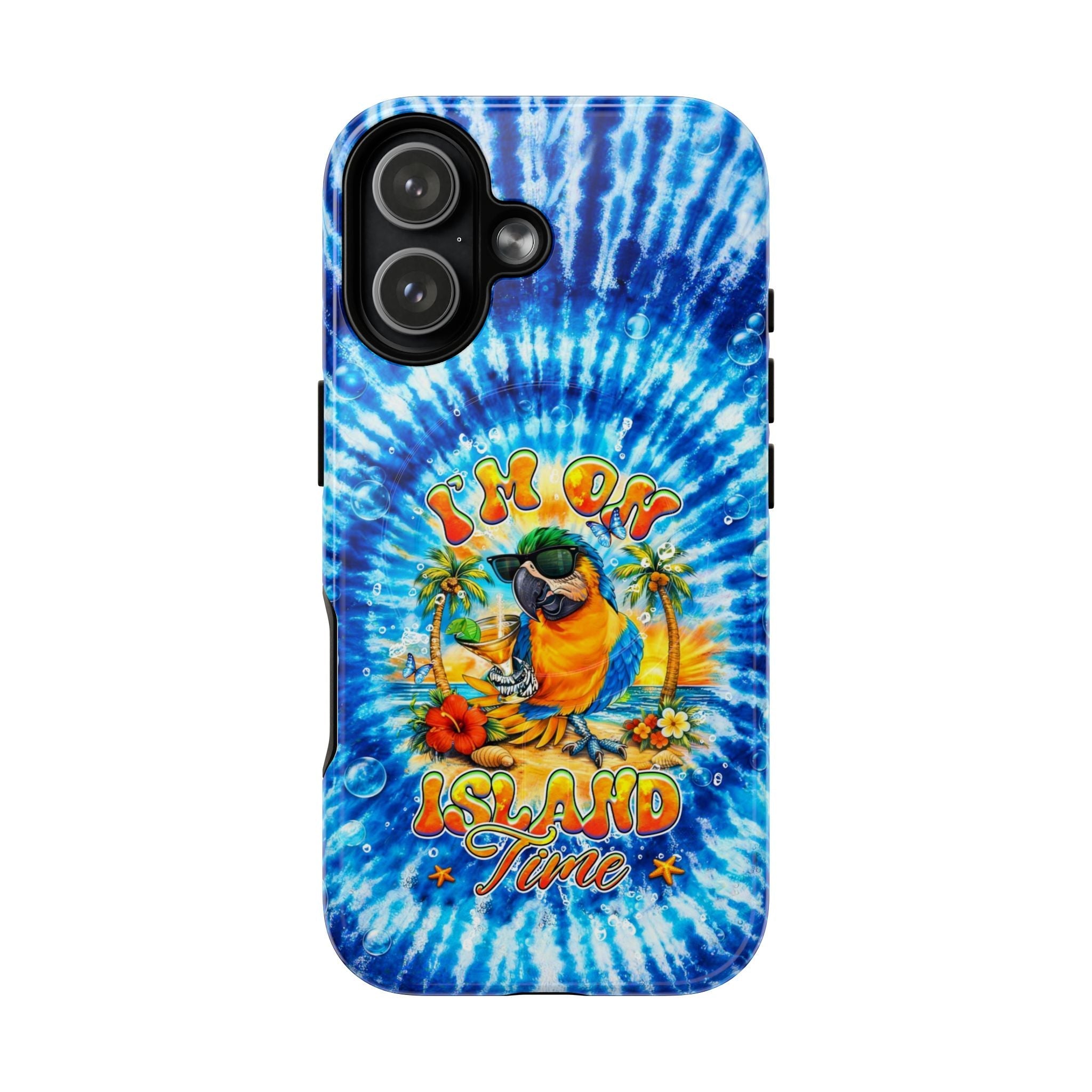 I'M ON ISLAND TIME PARROT  MAGNETIC PHONE CASE  - TLHG1604261