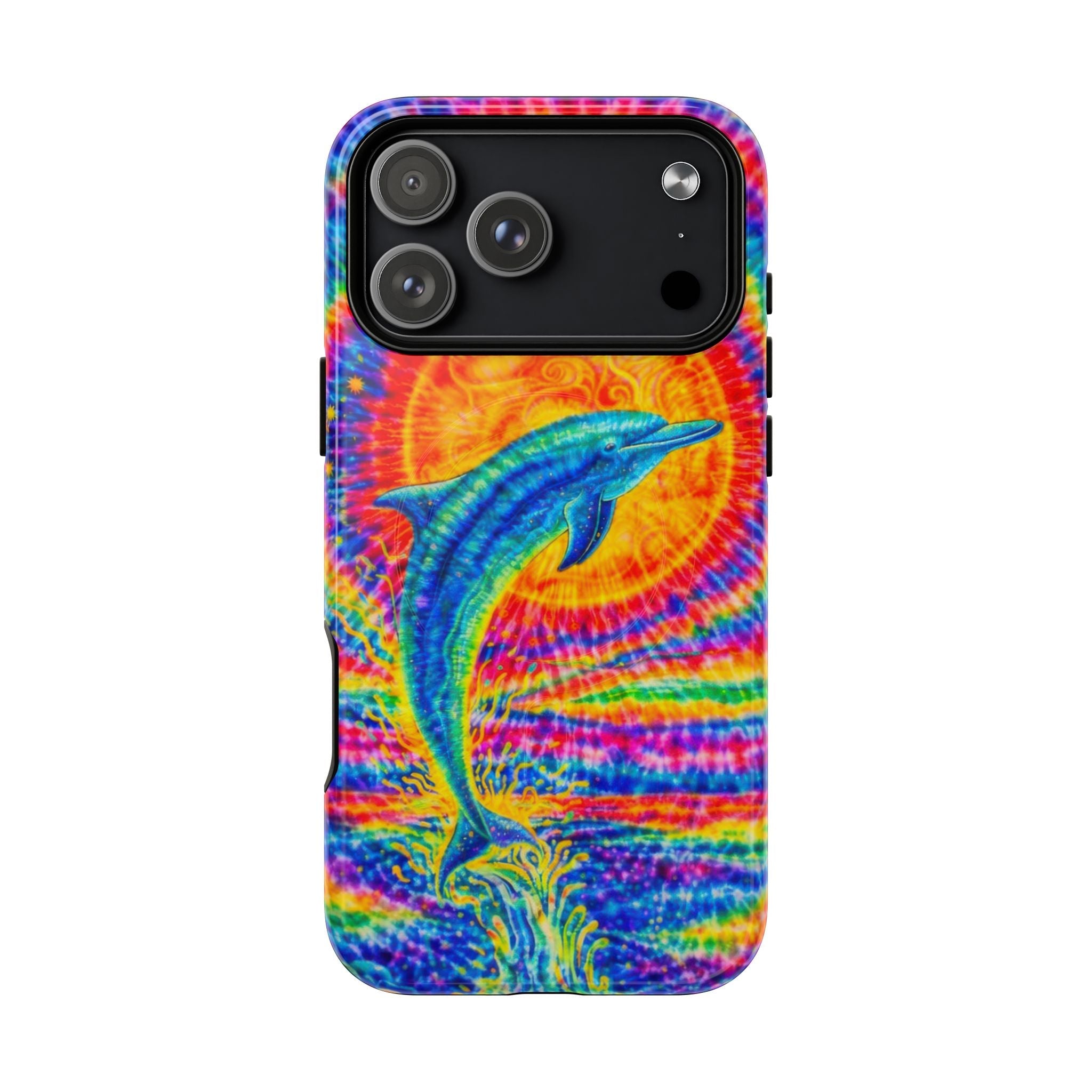 DOLPHIN SUN COLORFUL SWIRL MAGNETIC  PHONE CASE  - TLTW2205261