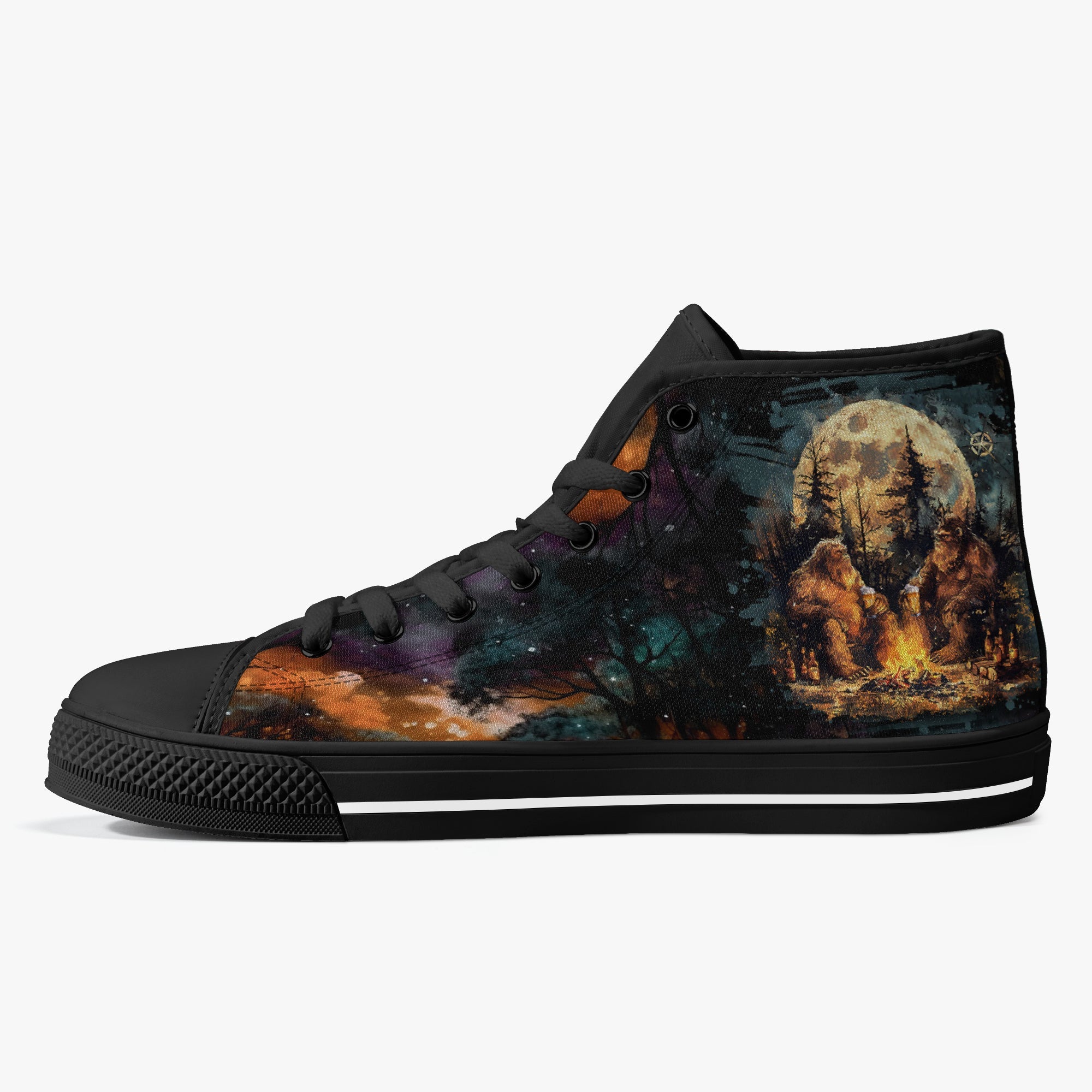 MAKING MEMORIES ONE CAMPFIRE AT A TIME BIGFOOT HIGH TOP CANVAS SHOES - TLNO2409245 jet