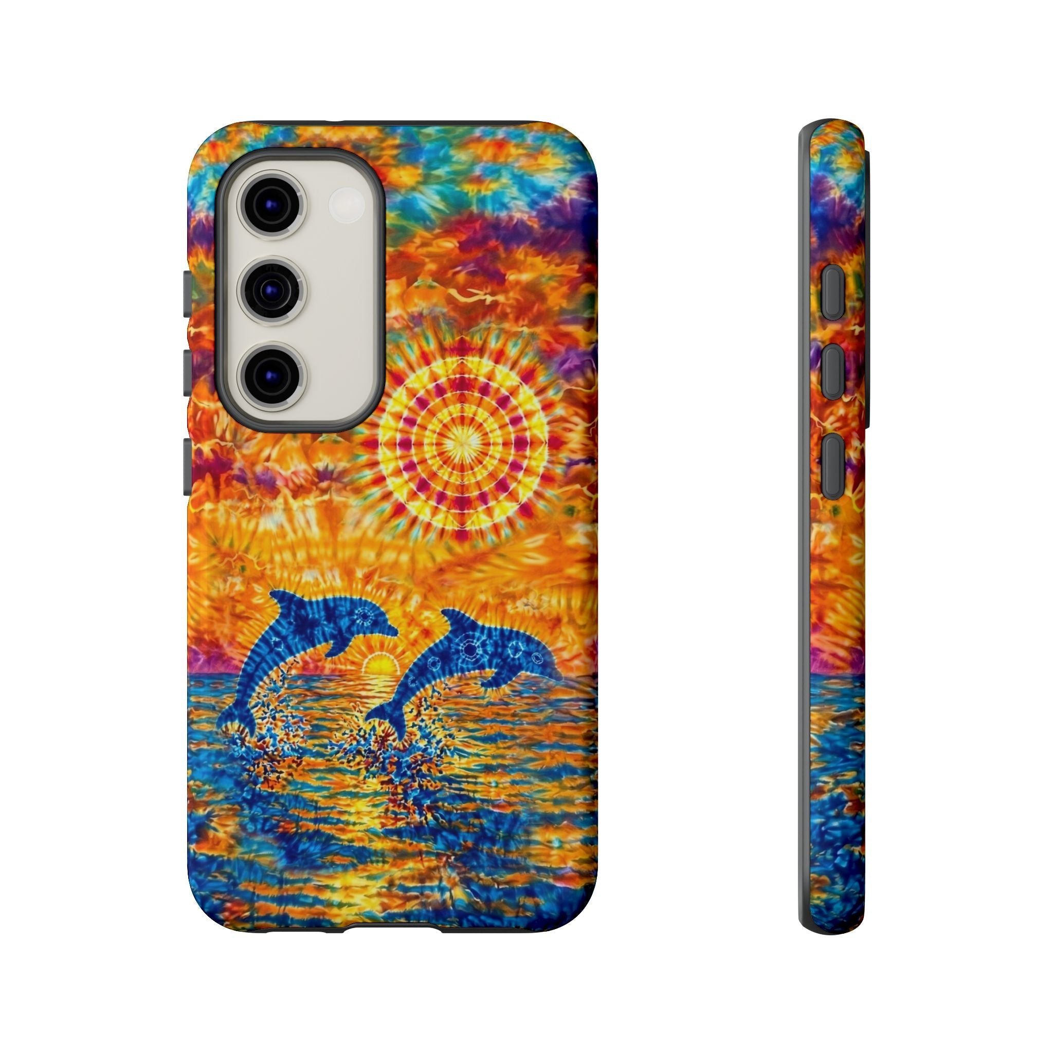 TWO DOLPHINS SUNSET WATERCOLOR PATTERN  PHONE CASE   - TLHN1205264