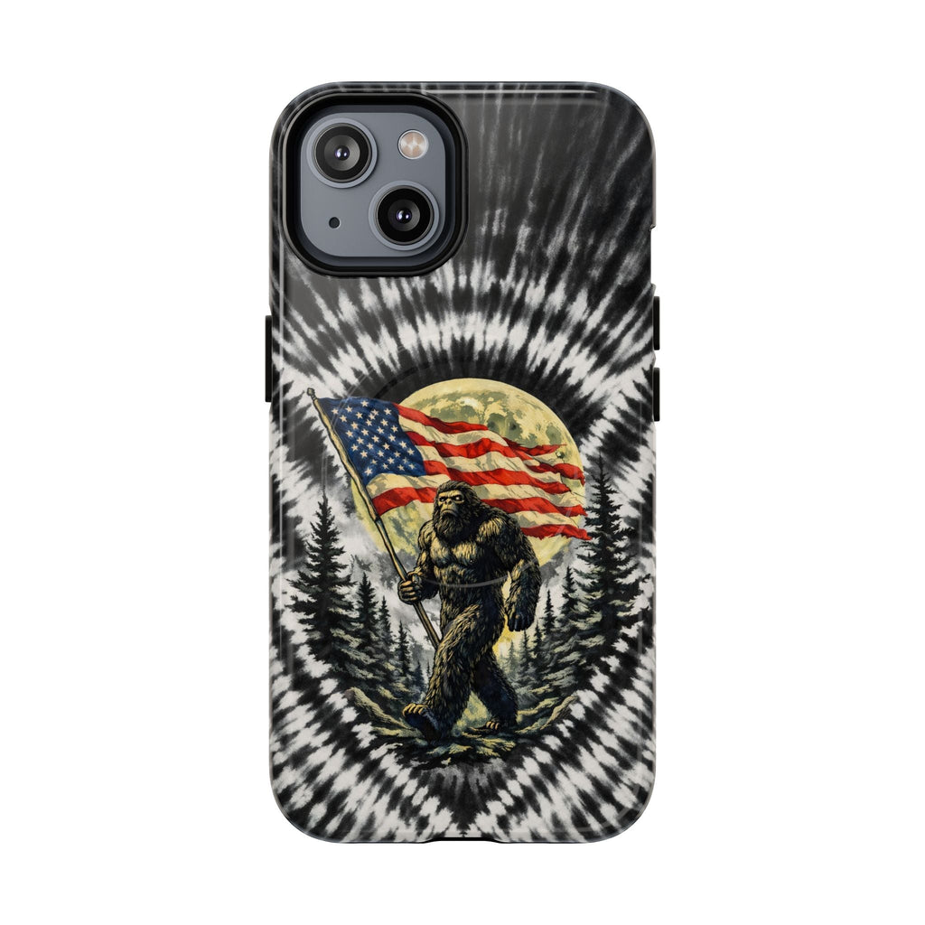 BIGFOOT WITH FLAG MOON SWIRL MAGNETIC PHONE CASE  - TLNT0805261
