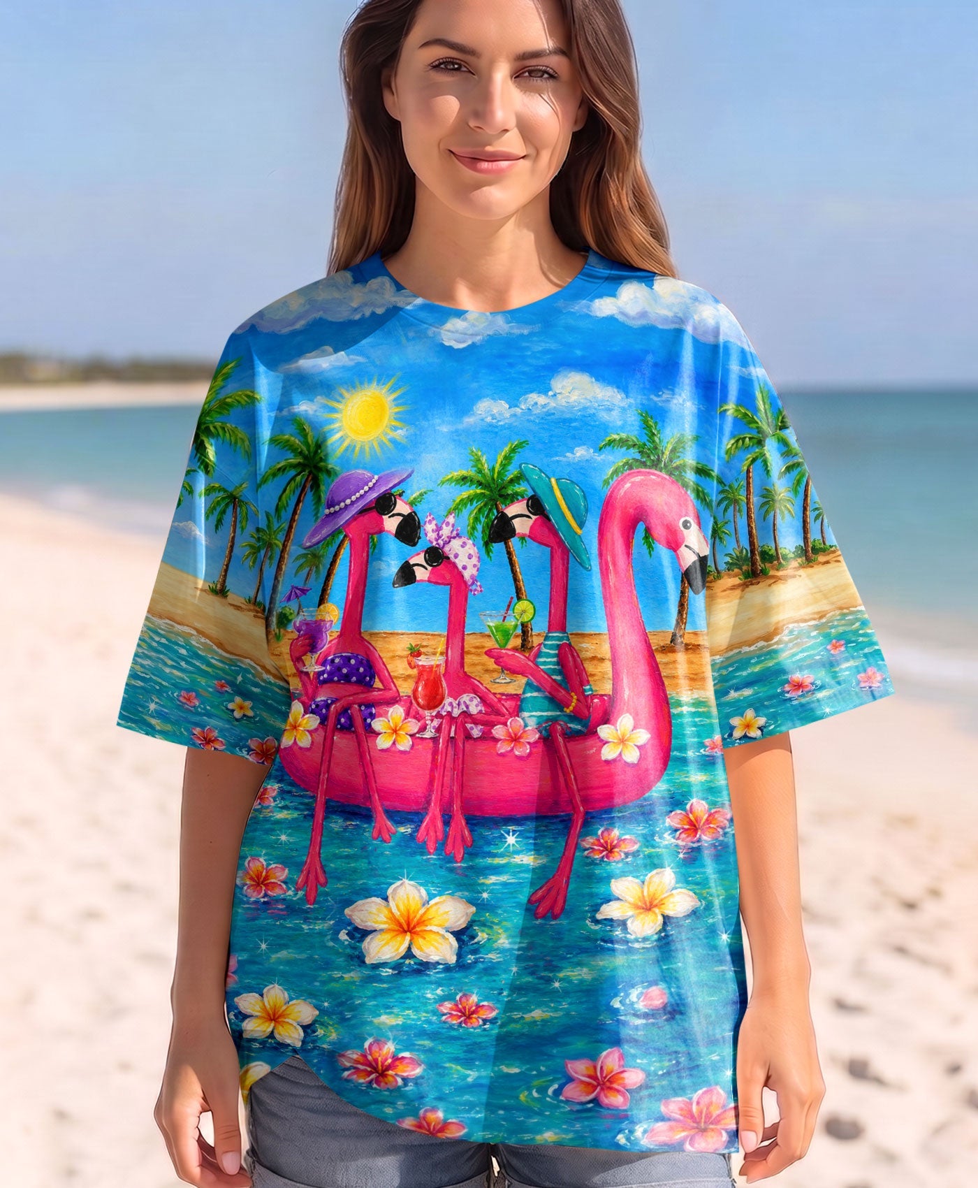 I WAS SIMPLY BORN TO DILLY DALLY FLAMINGO  ALL OVER PRINT - TLHN0805262