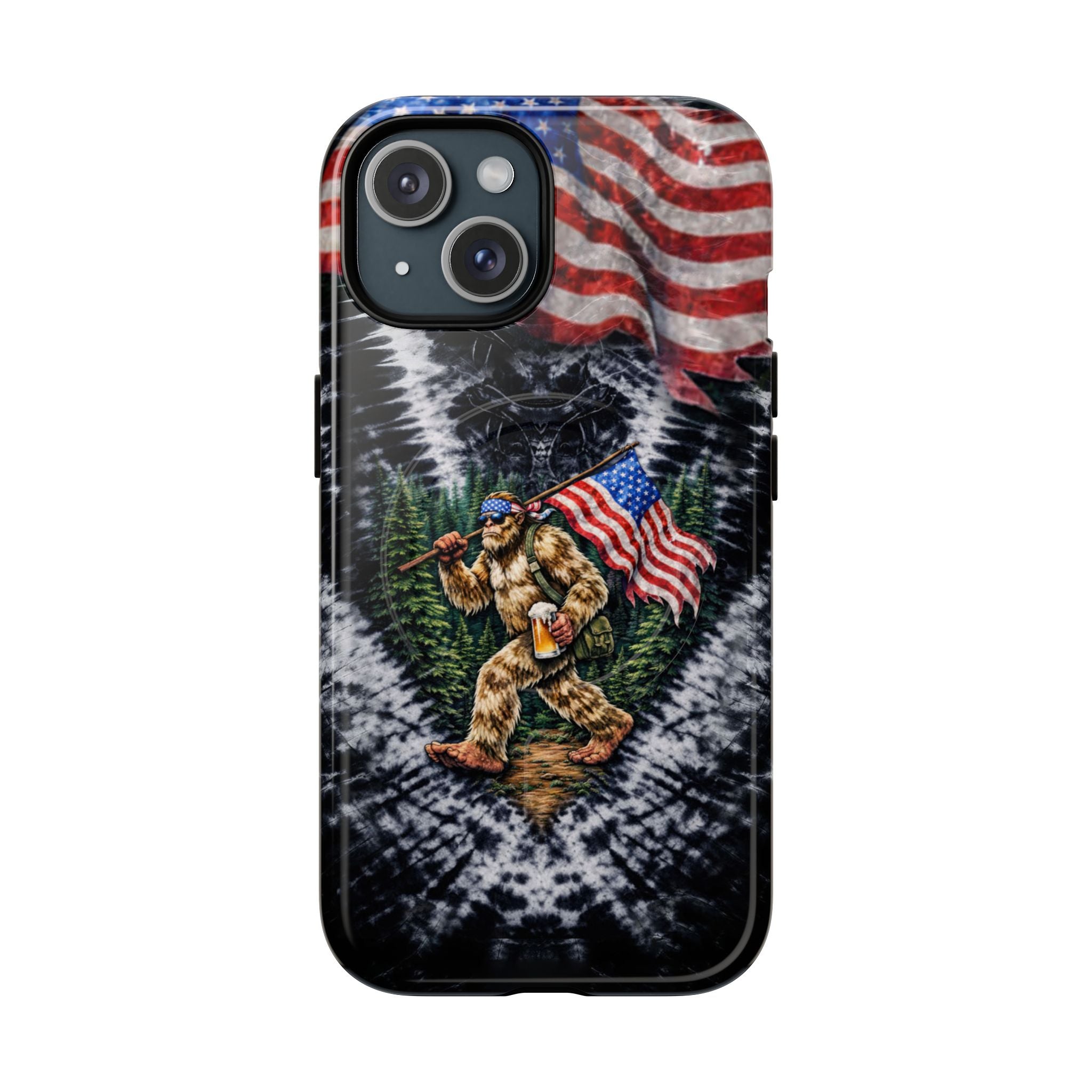 BIGFOOT WITH FLAG V SWIRL MAGNETIC PHONE CASE  - TLTW0405263