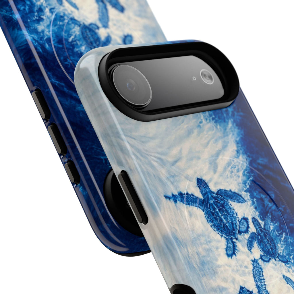 SEA TURTLE FAMILY WAVES MAGNETIC PHONE CASE  - TLTW1704264