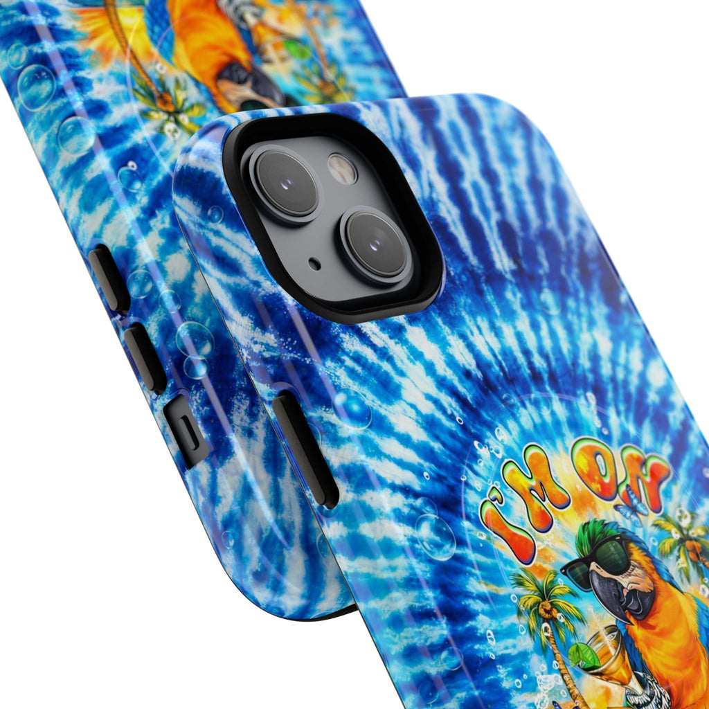 I'M ON ISLAND TIME PARROT  MAGNETIC PHONE CASE  - TLHG1604261