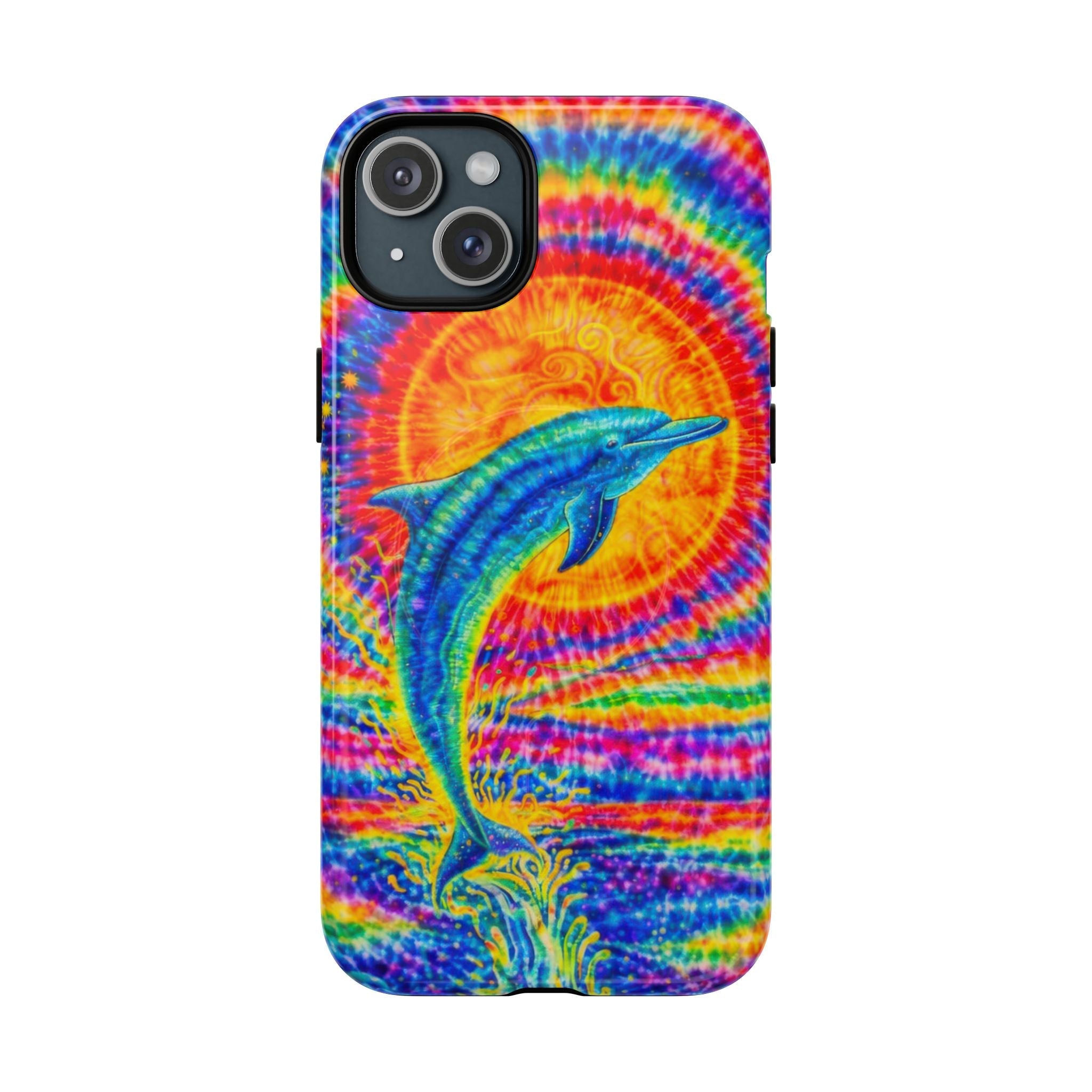 DOLPHIN SUN COLORFUL SWIRL MAGNETIC  PHONE CASE  - TLTW2205261