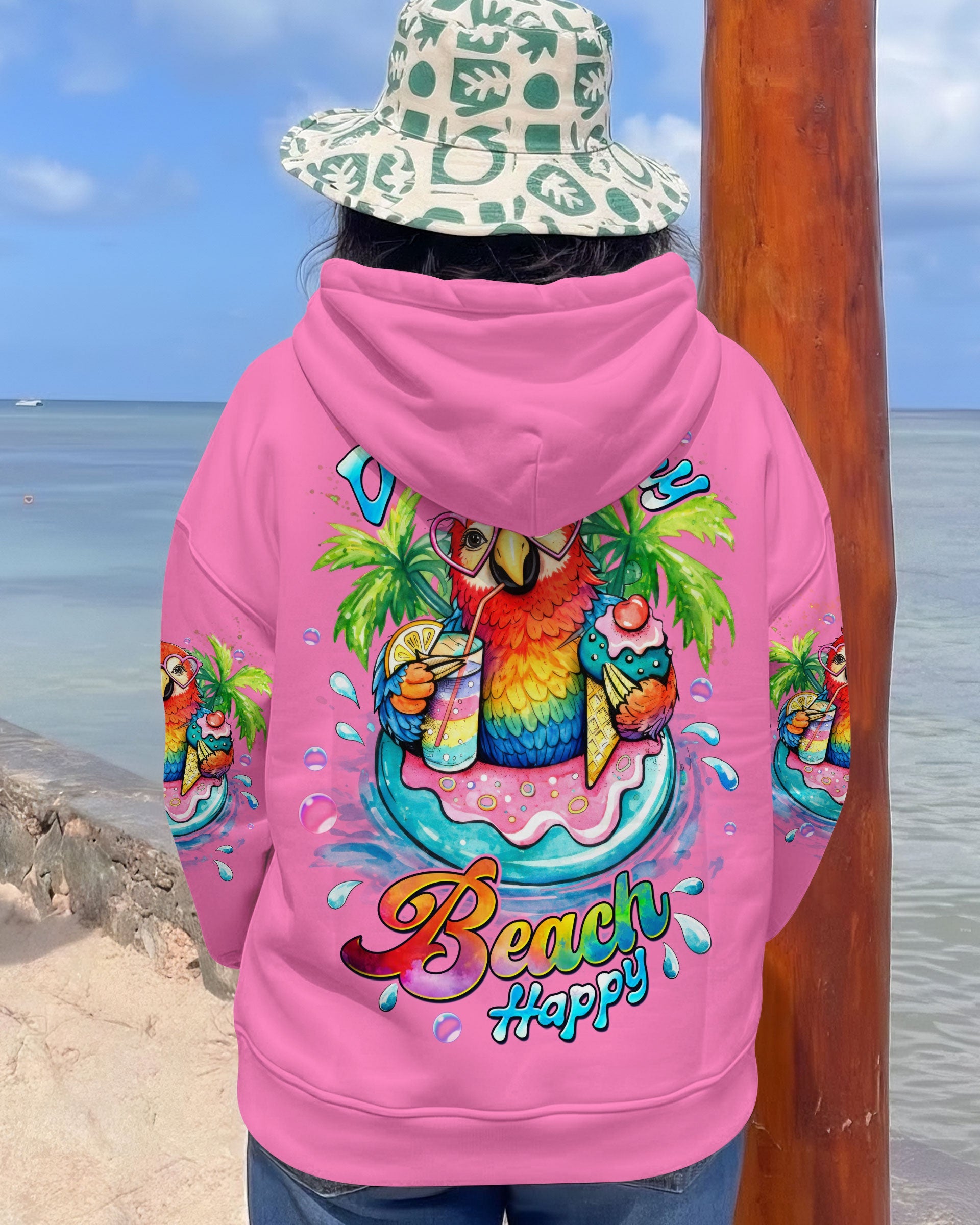 DON'T WORRY BEACH HAPPY PARROT ALL OVER PRINT - TLTW1504261