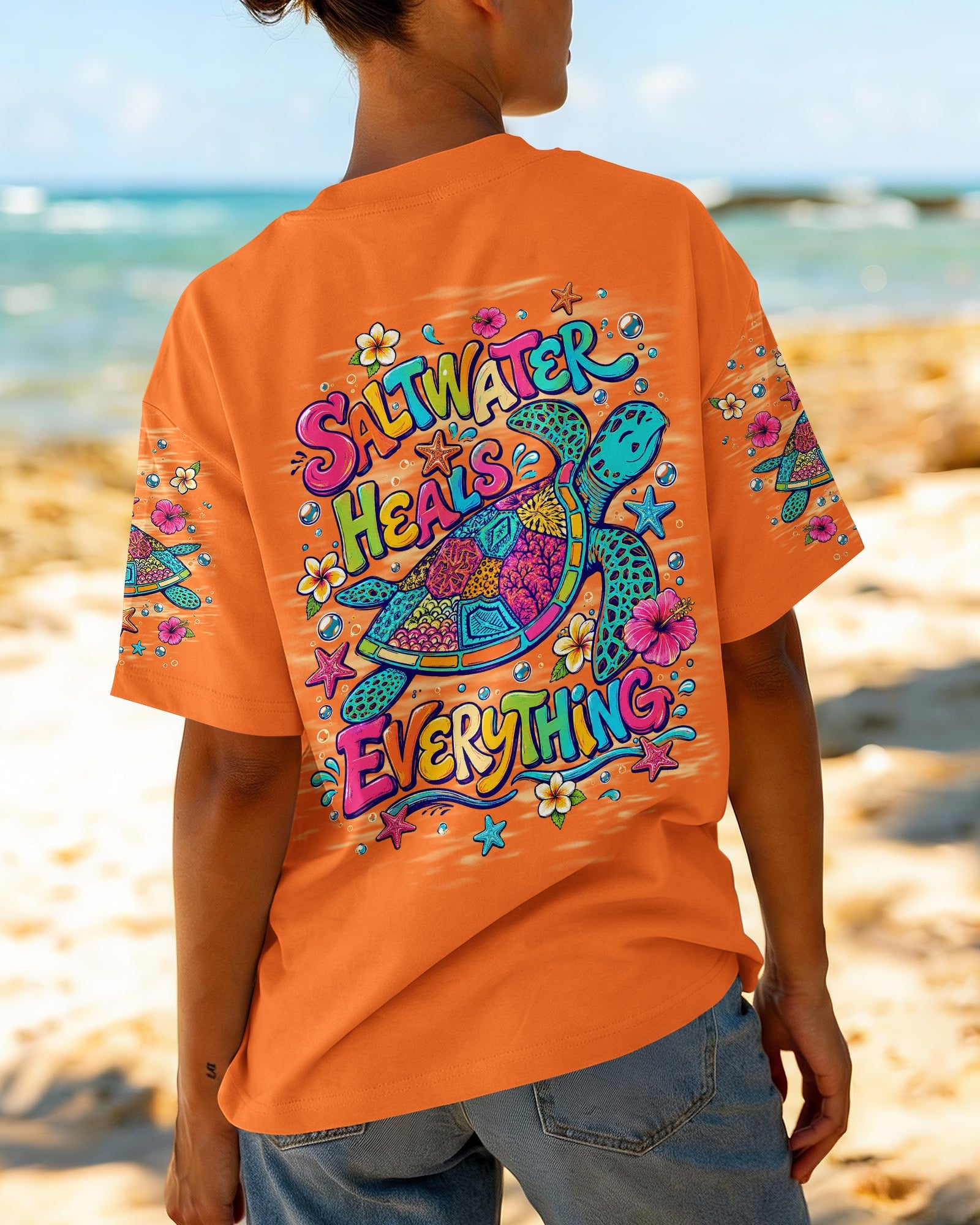 SALTWATER HEALS EVERYTHING TURTLE ALL OVER PRINT   - TLNT1306263