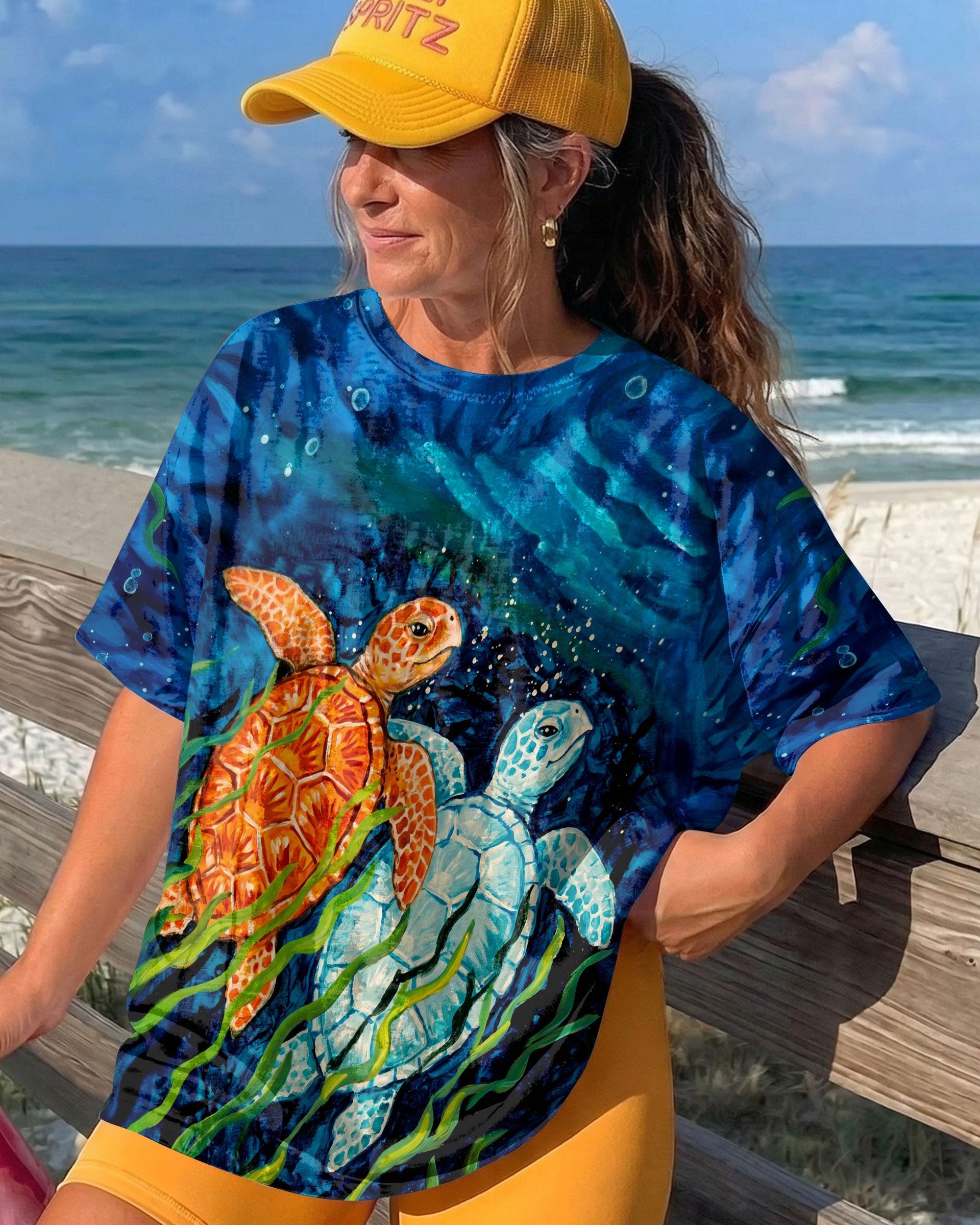SALTWATER HEALS EVERYTHING TURTLE ALL OVER PRINT  - TLTW2204263