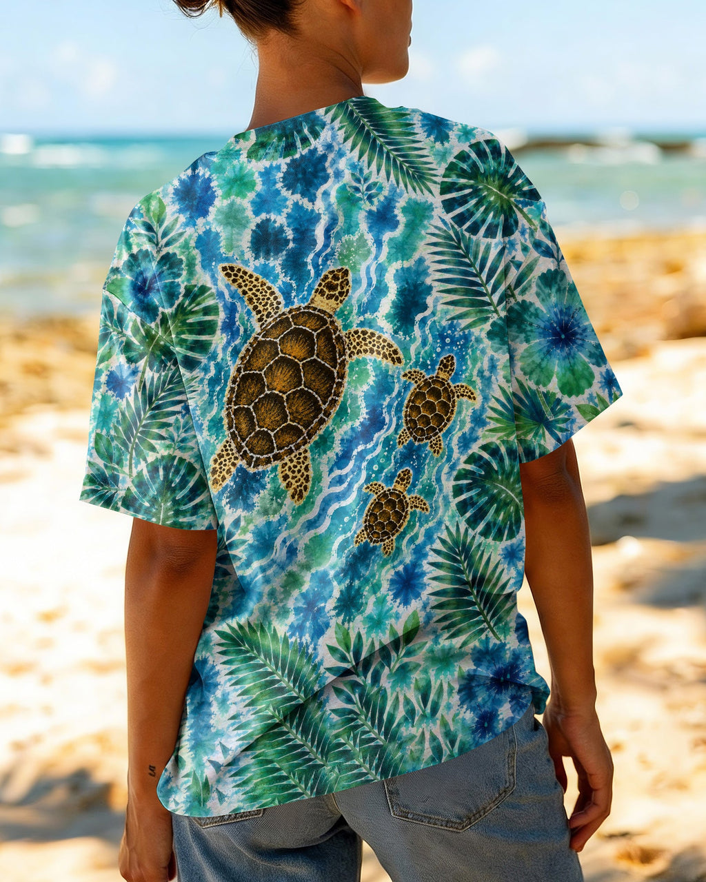 TROPICAL TURTLES VIBRANT OCEAN ALL OVER PRINT  - TLTW2406261