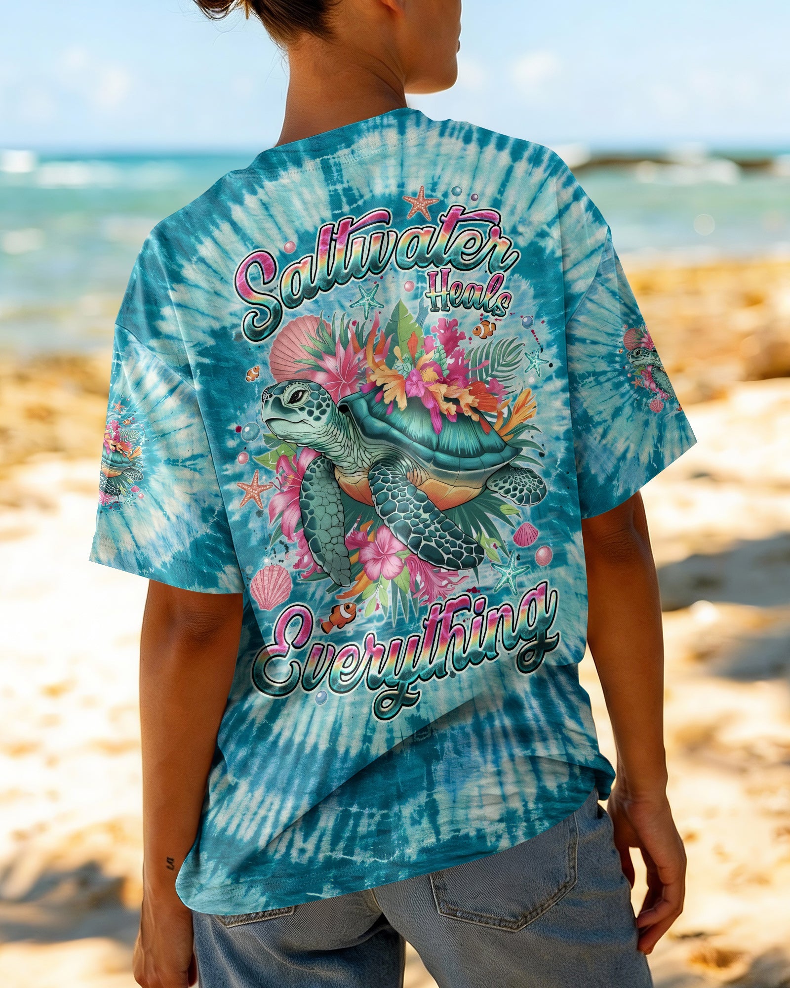 SALTWATER HEALS EVERYTHING TURTLE ALL OVER PRINT - TYQY0904261