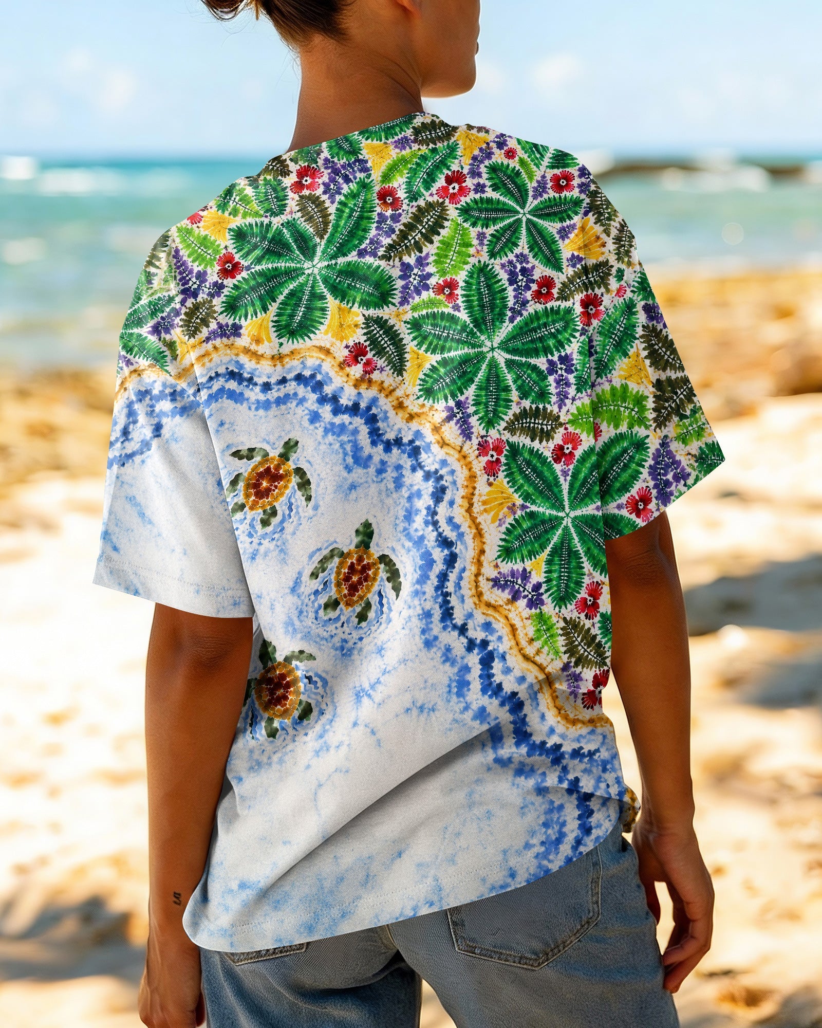 TROPICAL BEACH SAND TURTLES ALL OVER PRINT  - TLNT2506262