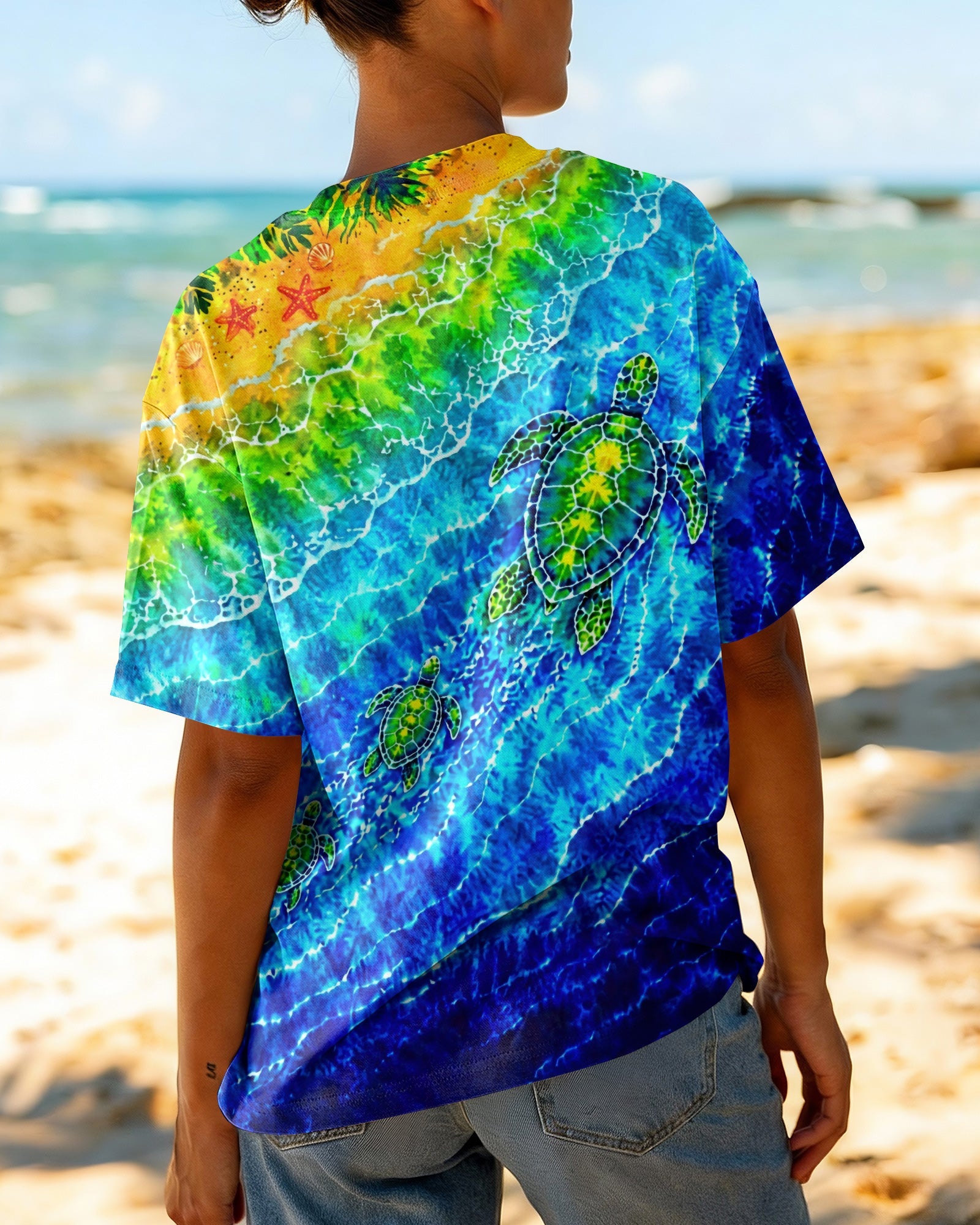 SEA TURTLES TROPICAL BEACH BURST ALL OVER PRINT  - TLTW2206262