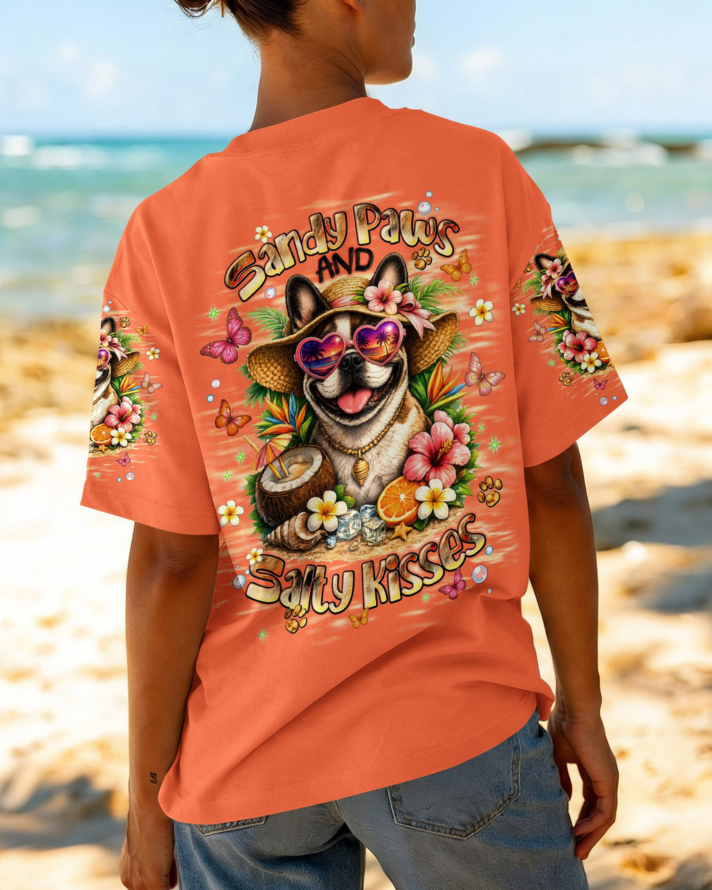 SANDY PAWS AND SALTY KISSES FRENCH BULLDOG ALL OVER PRINT - TLNT1905261
