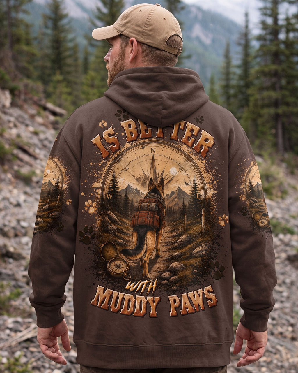 LIFE IS BETTER WITH MUDDY PAWS GERMAN SHEPHERD DOG ALL OVER PRINT - TLTW0607262