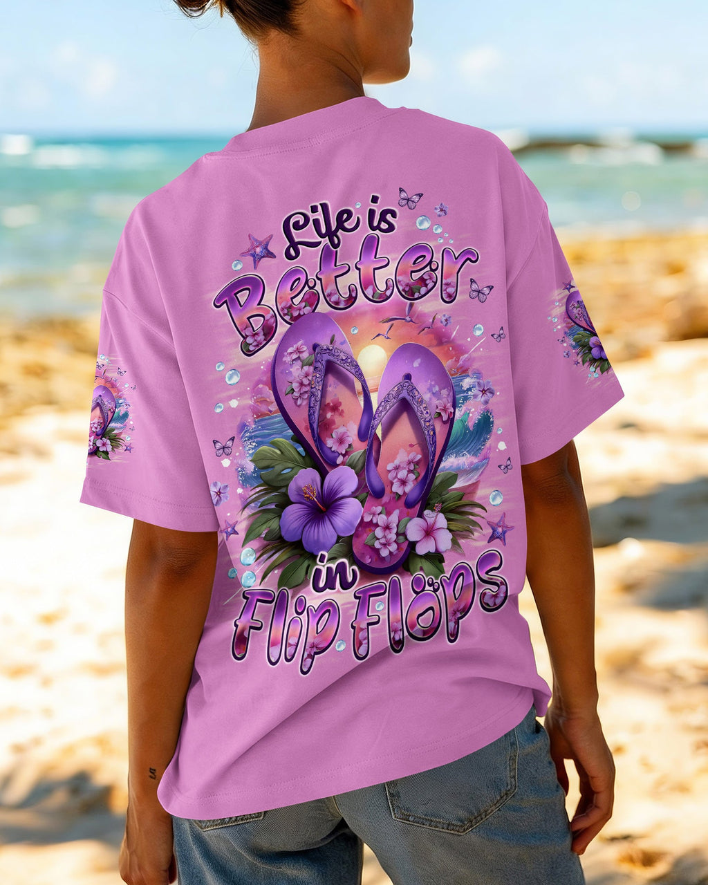 LIFE IS BETTER IN FLIP FLOPS ALL OVER PRINT - TYQY0704262