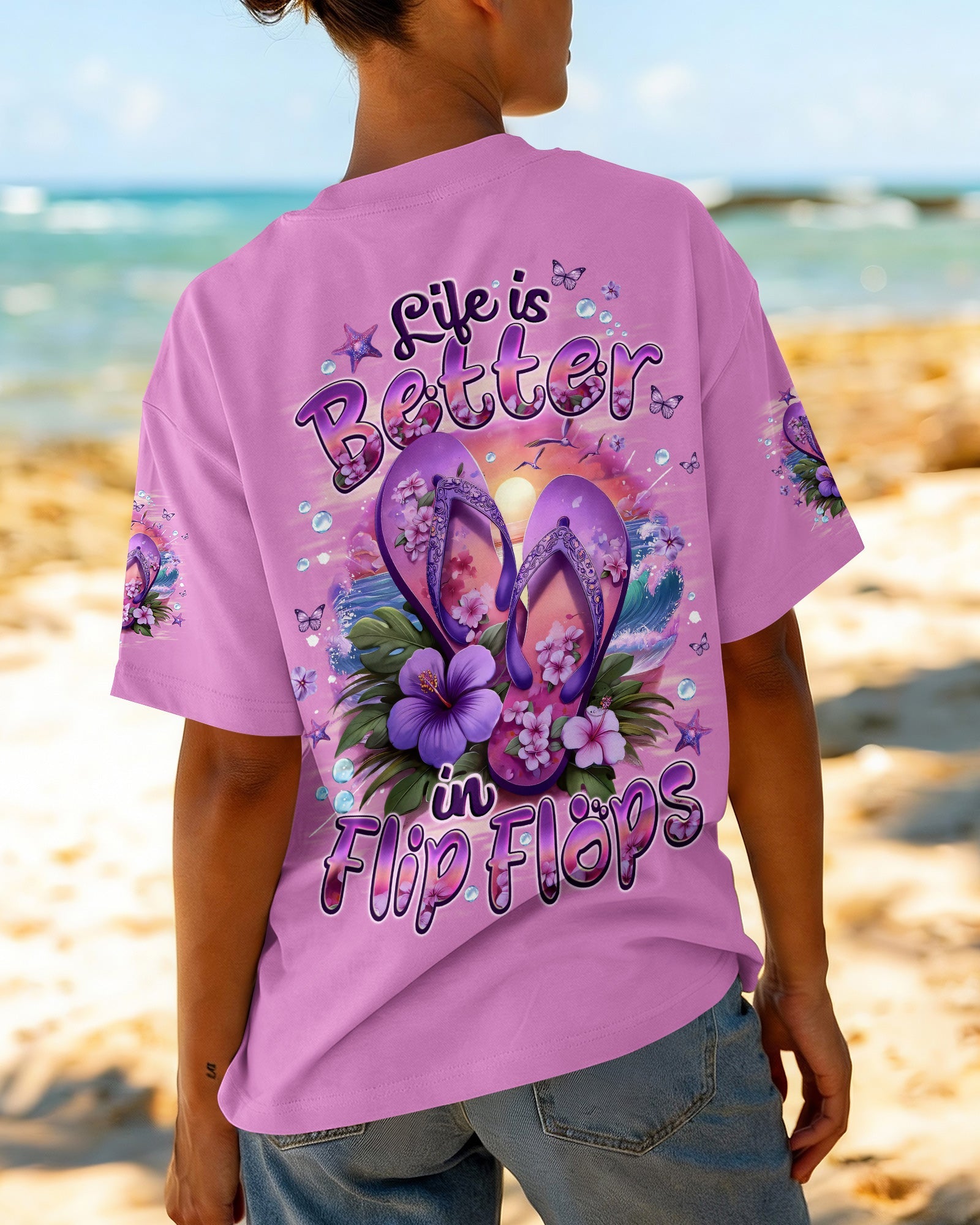 LIFE IS BETTER IN FLIP FLOPS ALL OVER PRINT - TYQY0704262