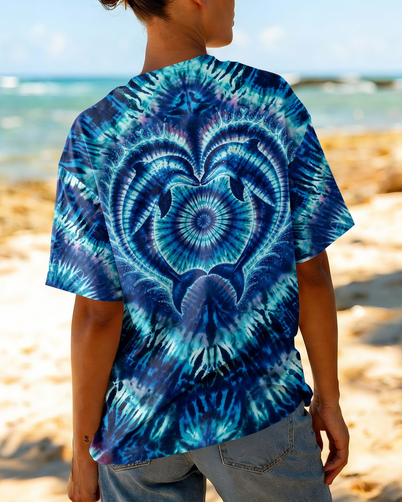 DOLPHIN HEART SWIRL ALL OVER PRINT - KMTM0505261