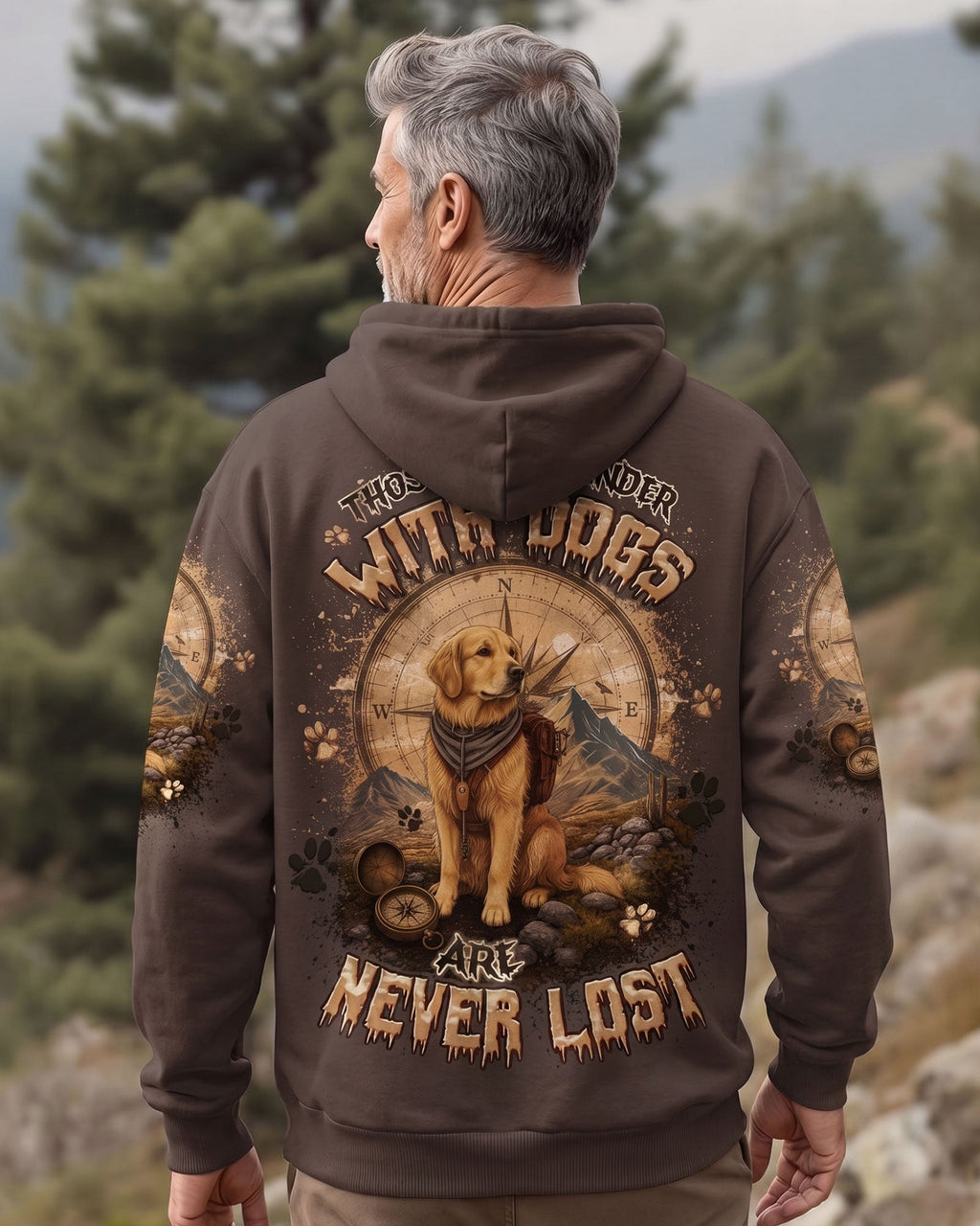 THOSE WHO WANDER WITH DOGS GOLDEN RETRIEVER DOG ALL OVER PRINT - TLTW0707262