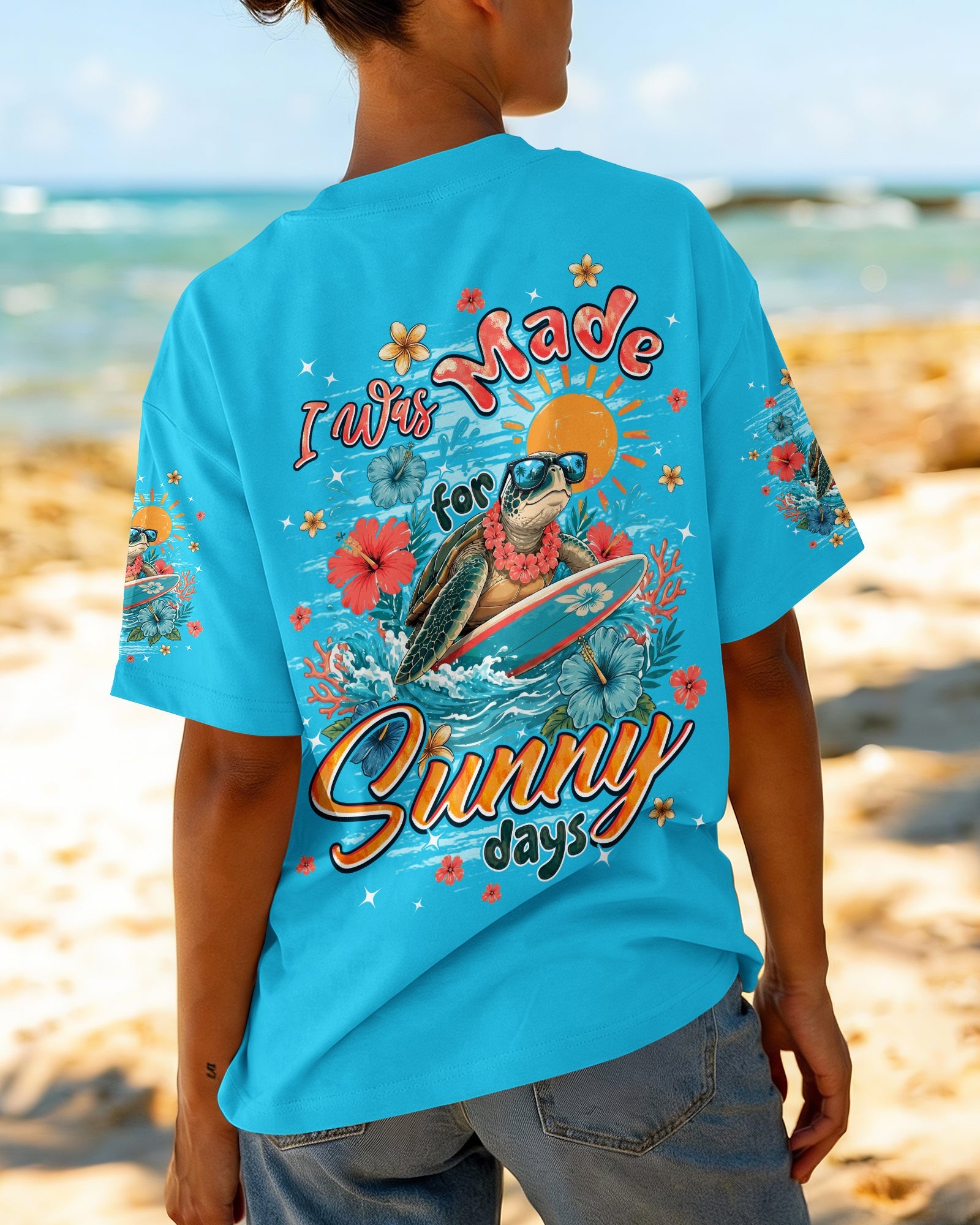 I WAS MADE FOR SUNNY DAYS TURTLE ALL OVER PRINT - TYPQ1506262