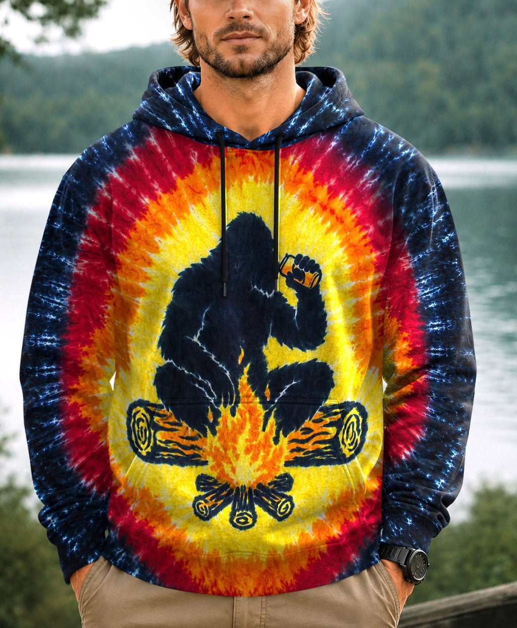 BIGFOOT CAMPFIRE BURST PATTERN ALL OVER PRINT  - TLHN1706263