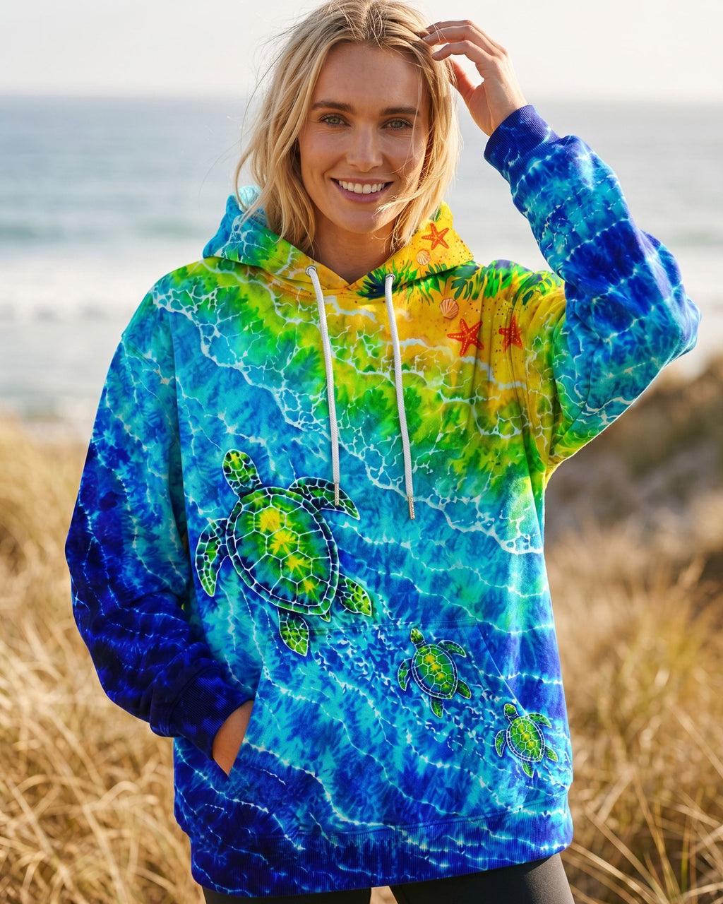 SEA TURTLES TROPICAL BEACH BURST ALL OVER PRINT  - TLTW2206262
